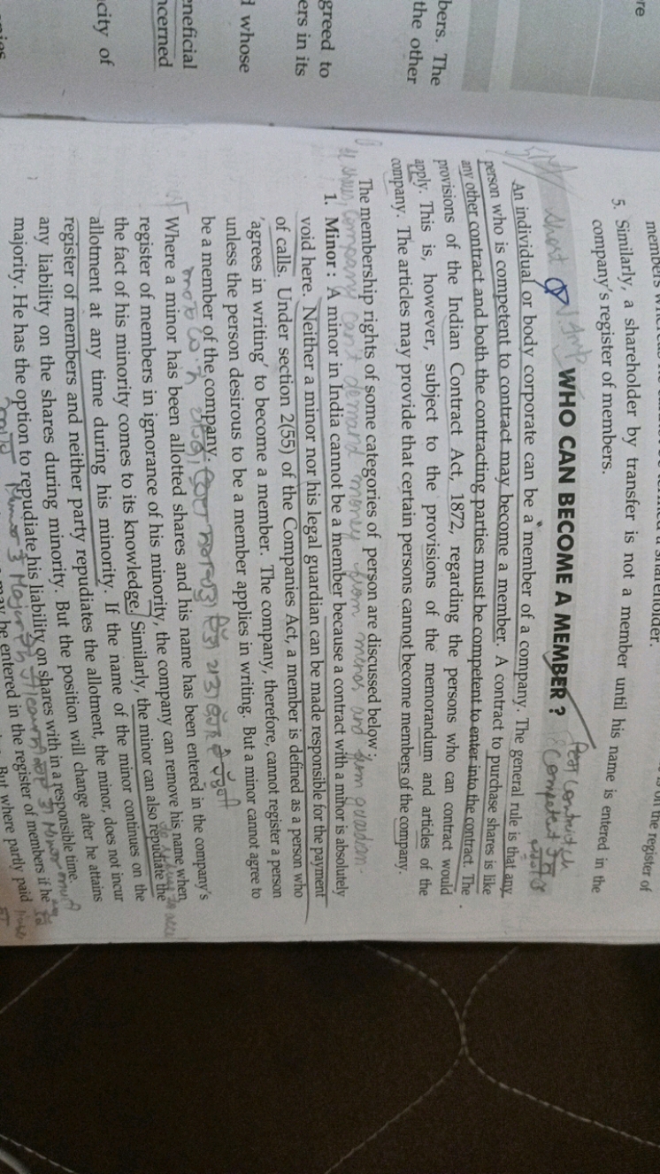 5. Similarly, a shareholder by transfer is not a member until his name