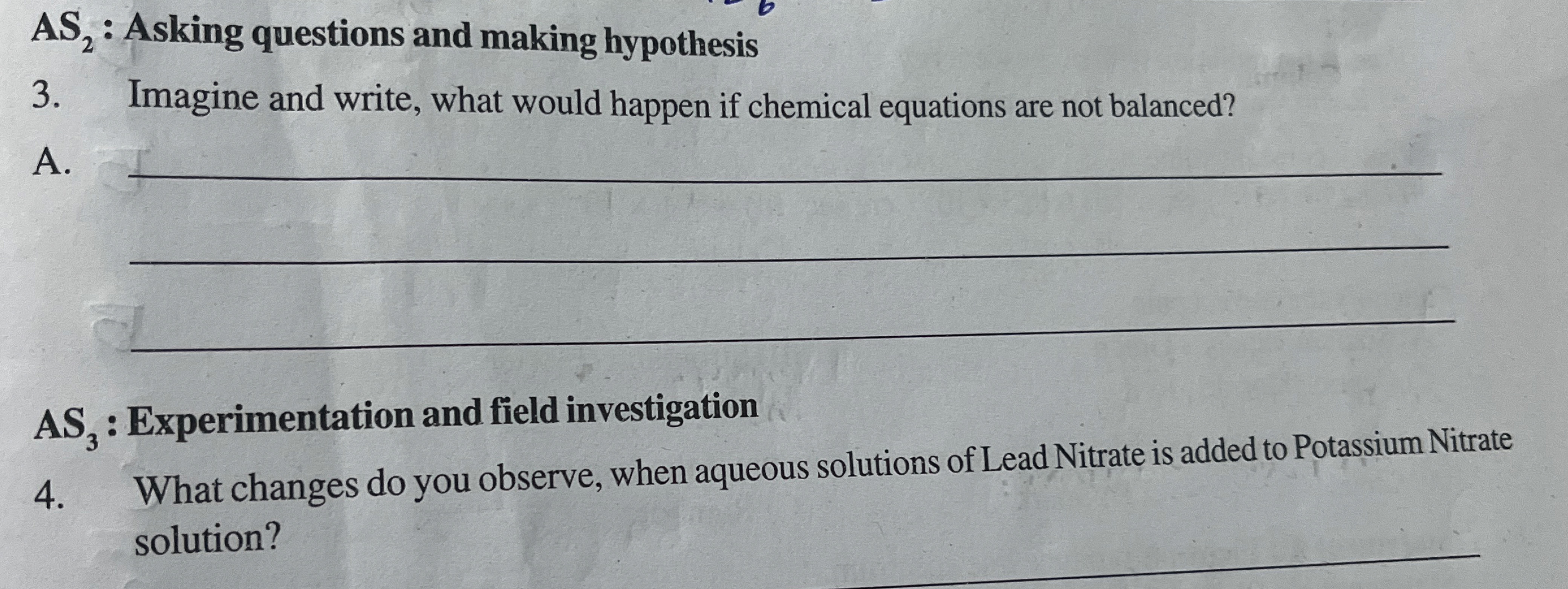 AS2​ : Asking questions and making hypothesis
3. Imagine and write, wh