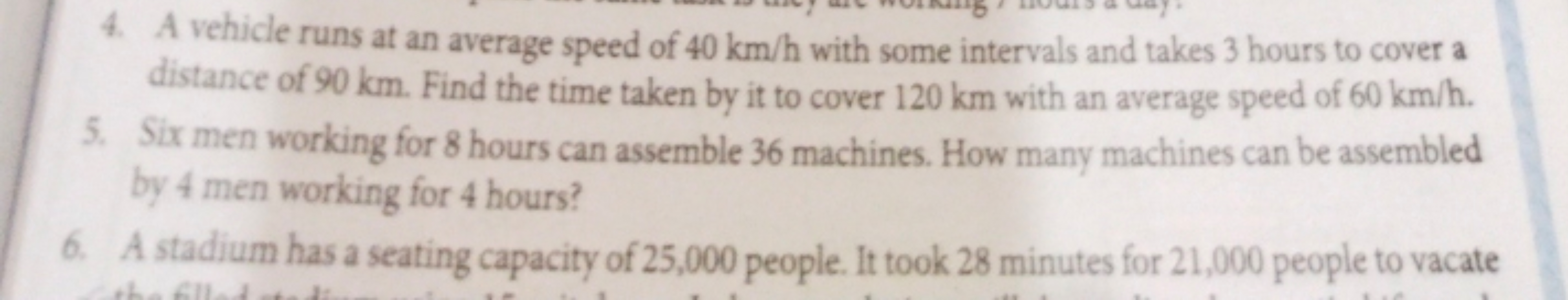 4. A vehicle runs at an average speed of 40 km/h with some intervals a