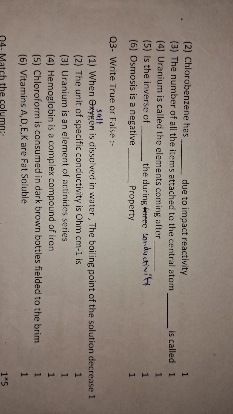 (2) Chlorobenzene has  due to impact reactivity
(3) The number of all 