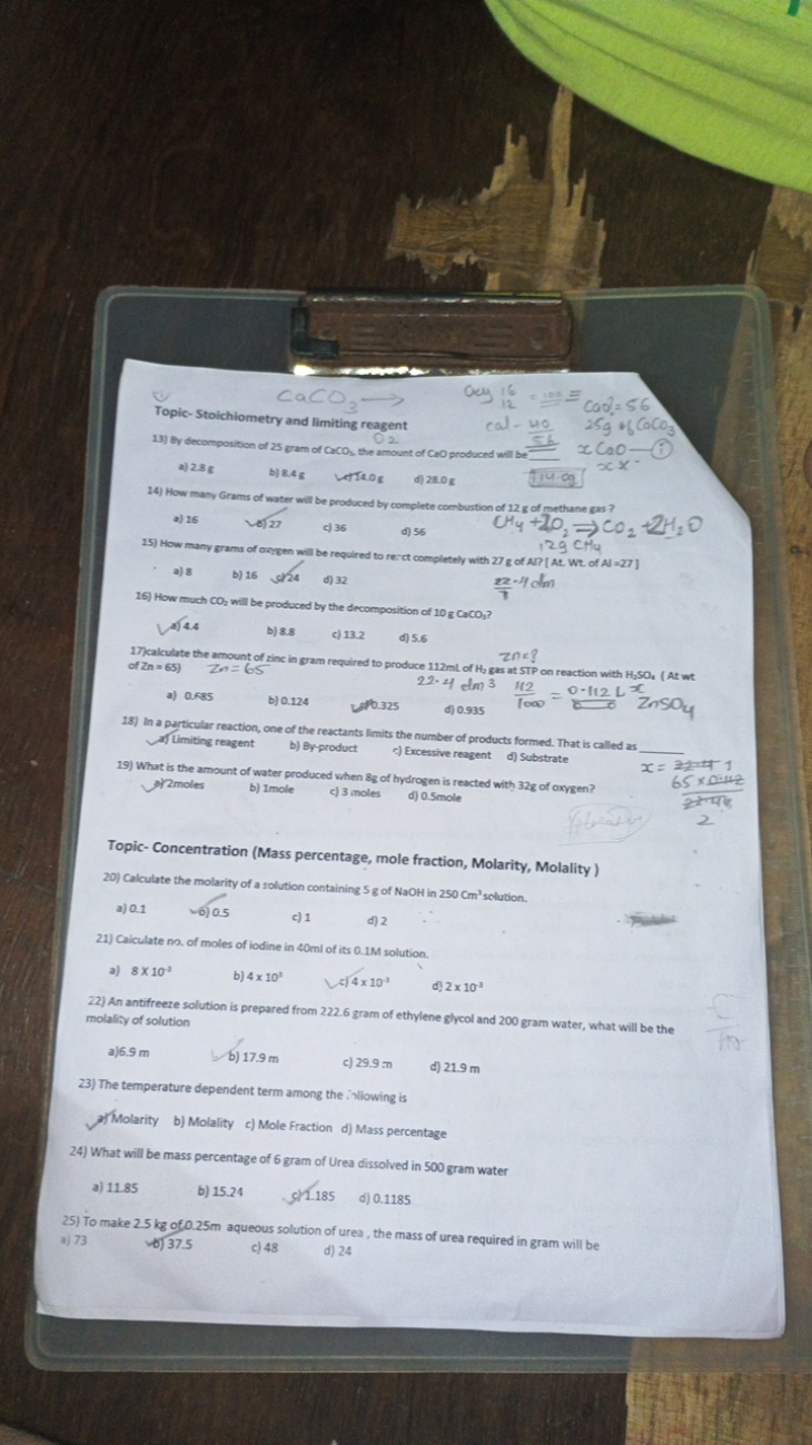 Topic-Stoichiometry and limiting reagent
O2​
13) By decomposition of 2