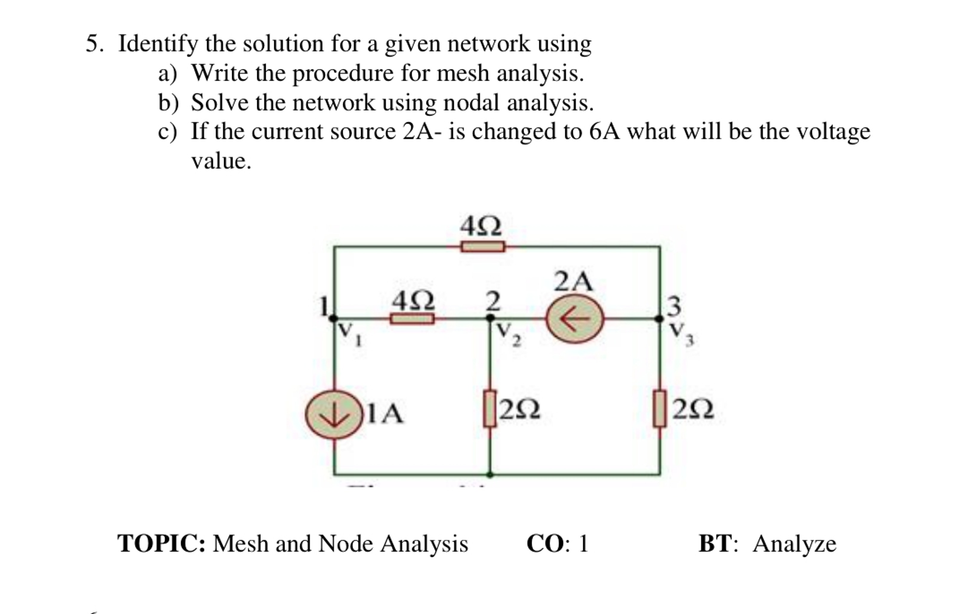 5. Identify the solution for a given network using
a) Write the proced