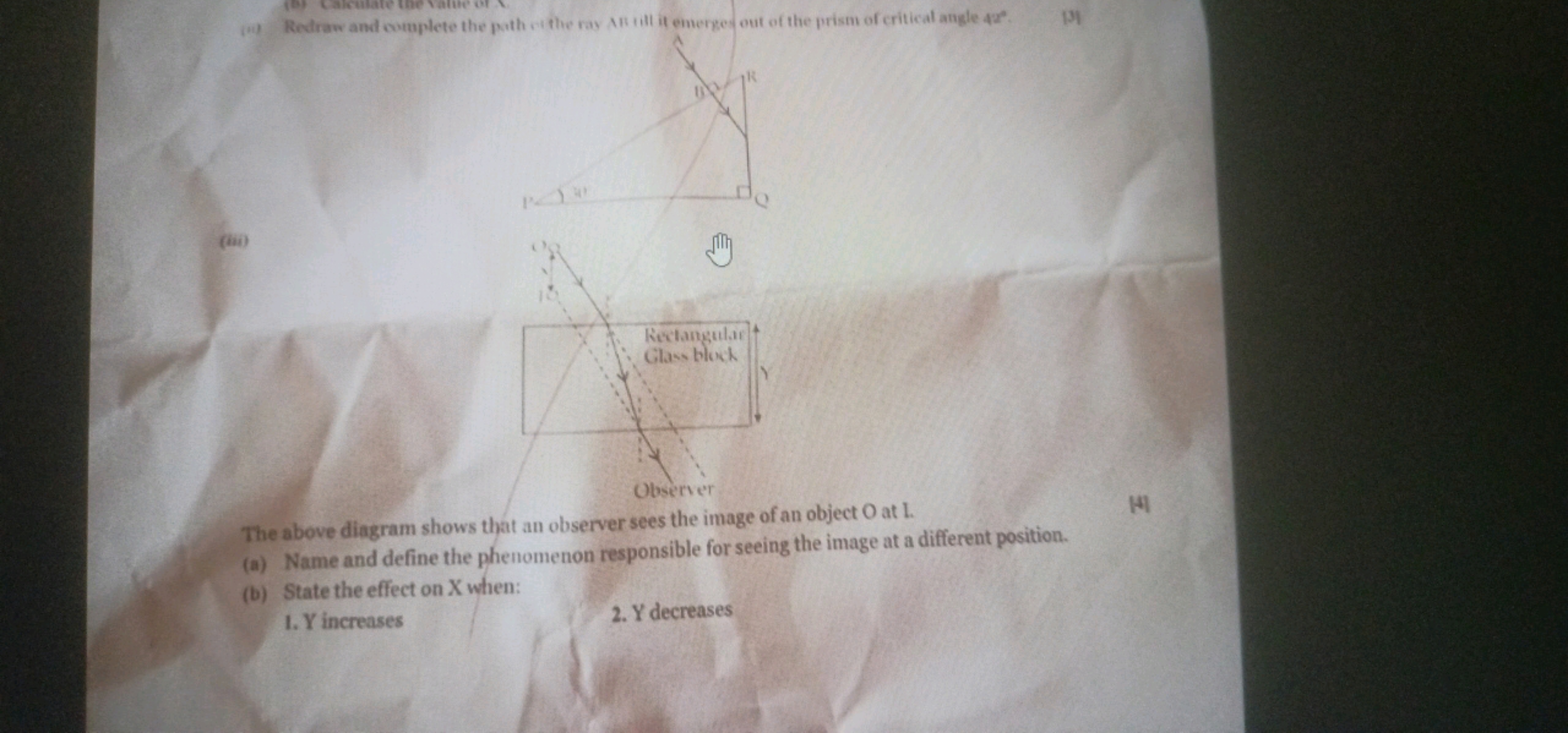 (ii) Rectraw and couplete the poth withe ray M1 till it emerges out of