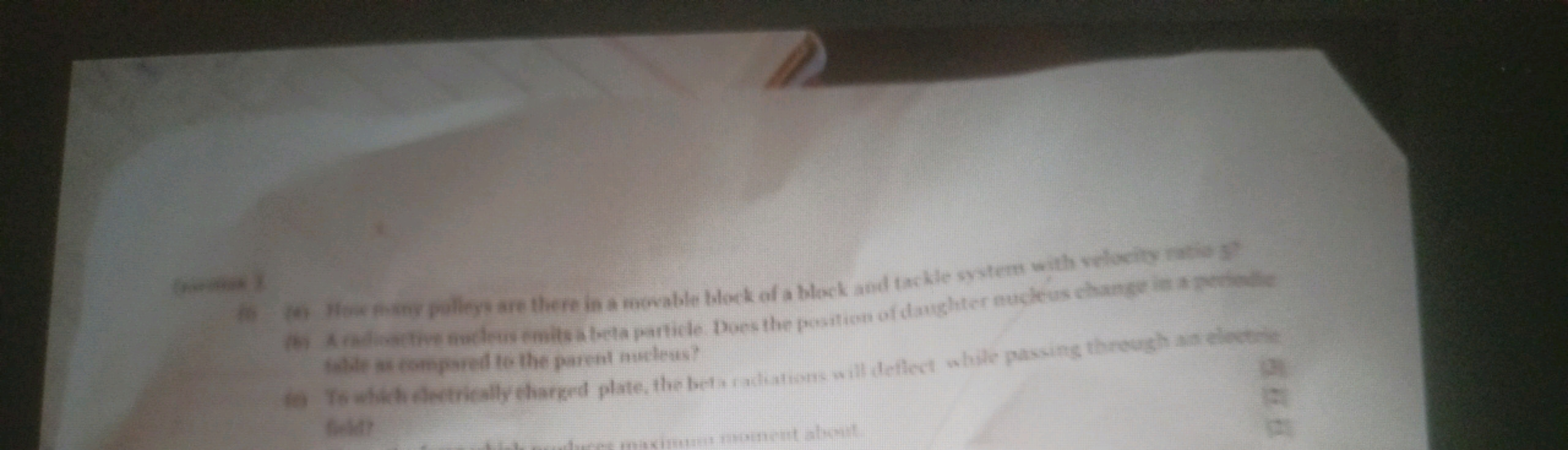 How many pulleys are there in a movable block of a block and tackle sy