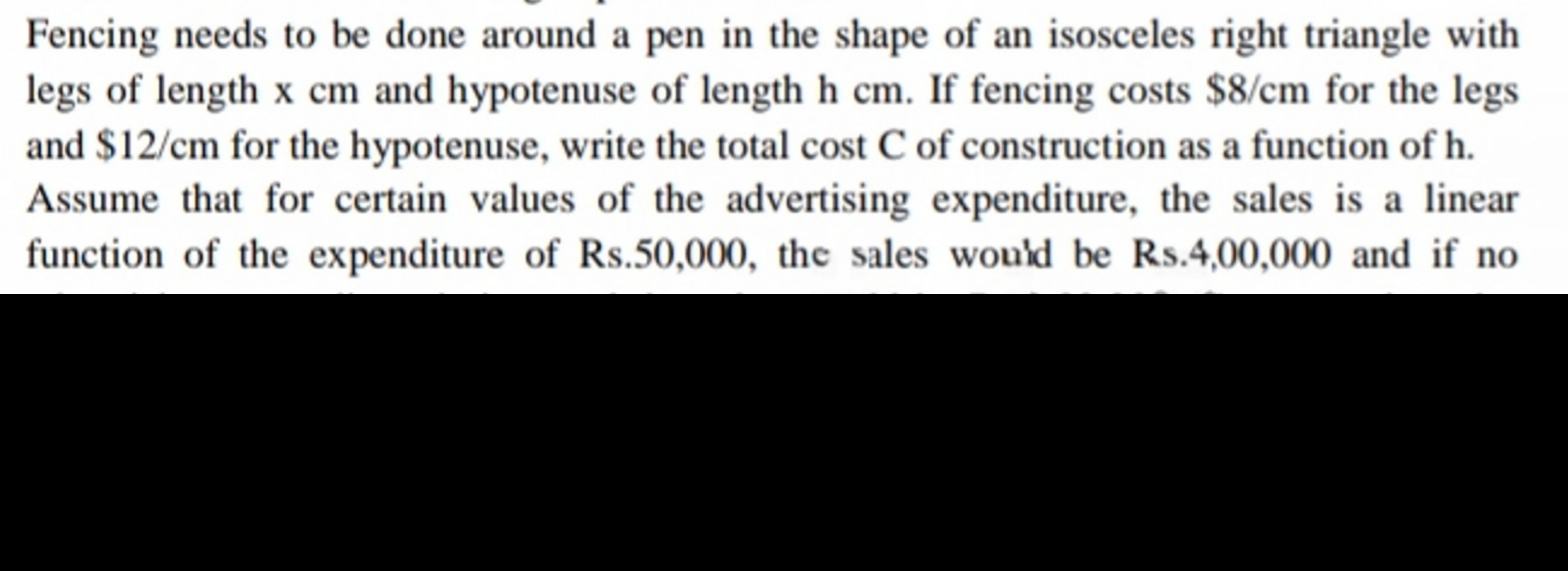 Fencing needs to be done around a pen in the shape of an isosceles rig