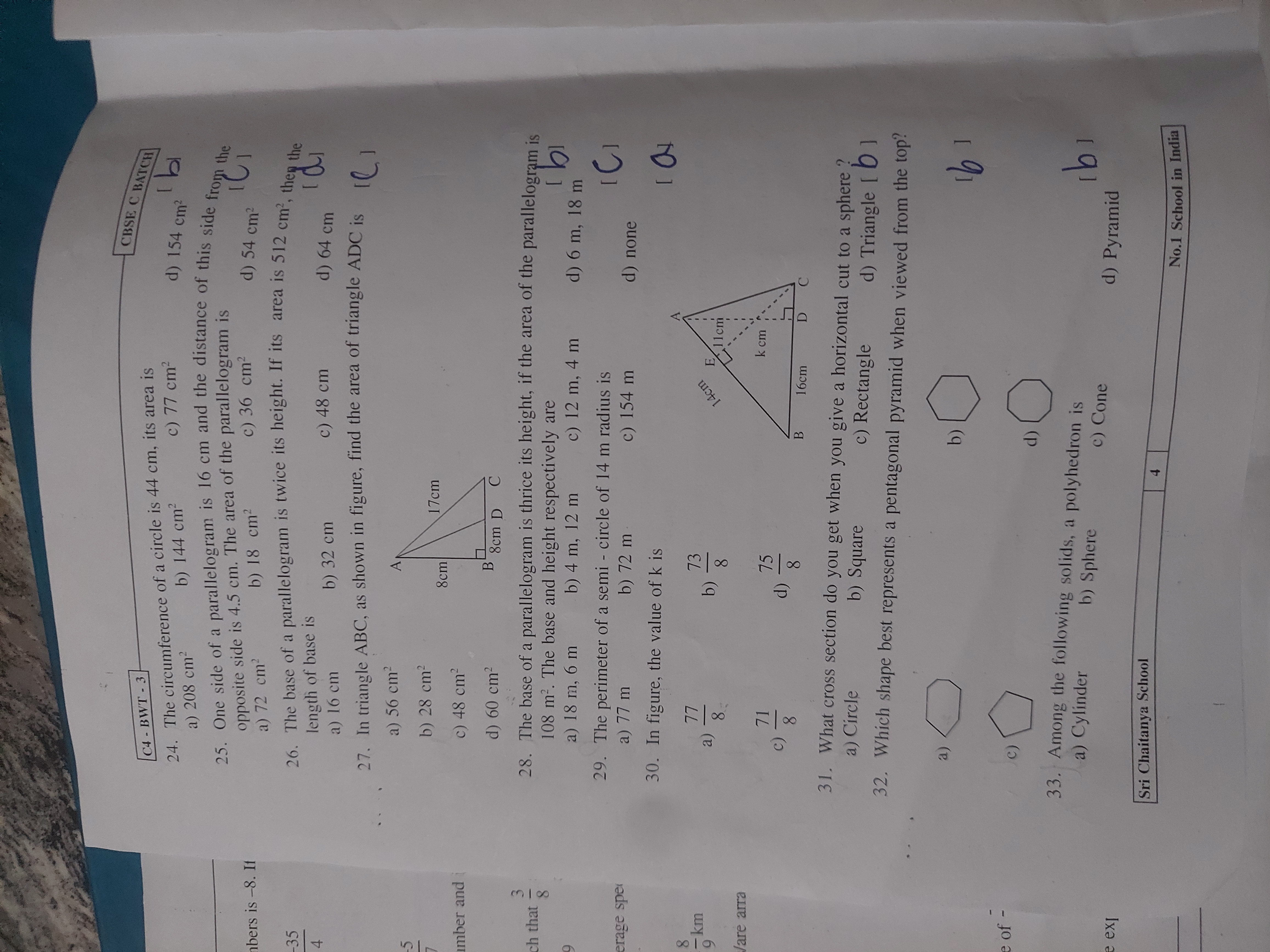 hbers is -8. If
35
4
C4 - BWT - 3
24. The circumference of a circle is