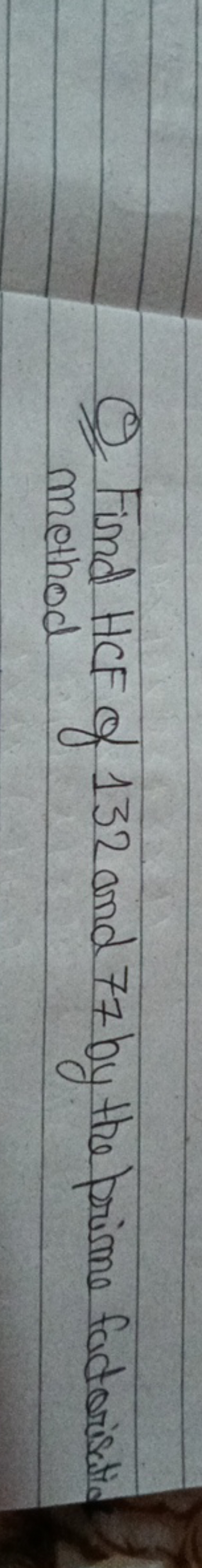 Wind HCF of 132 and 77 by the prime factorisation
method