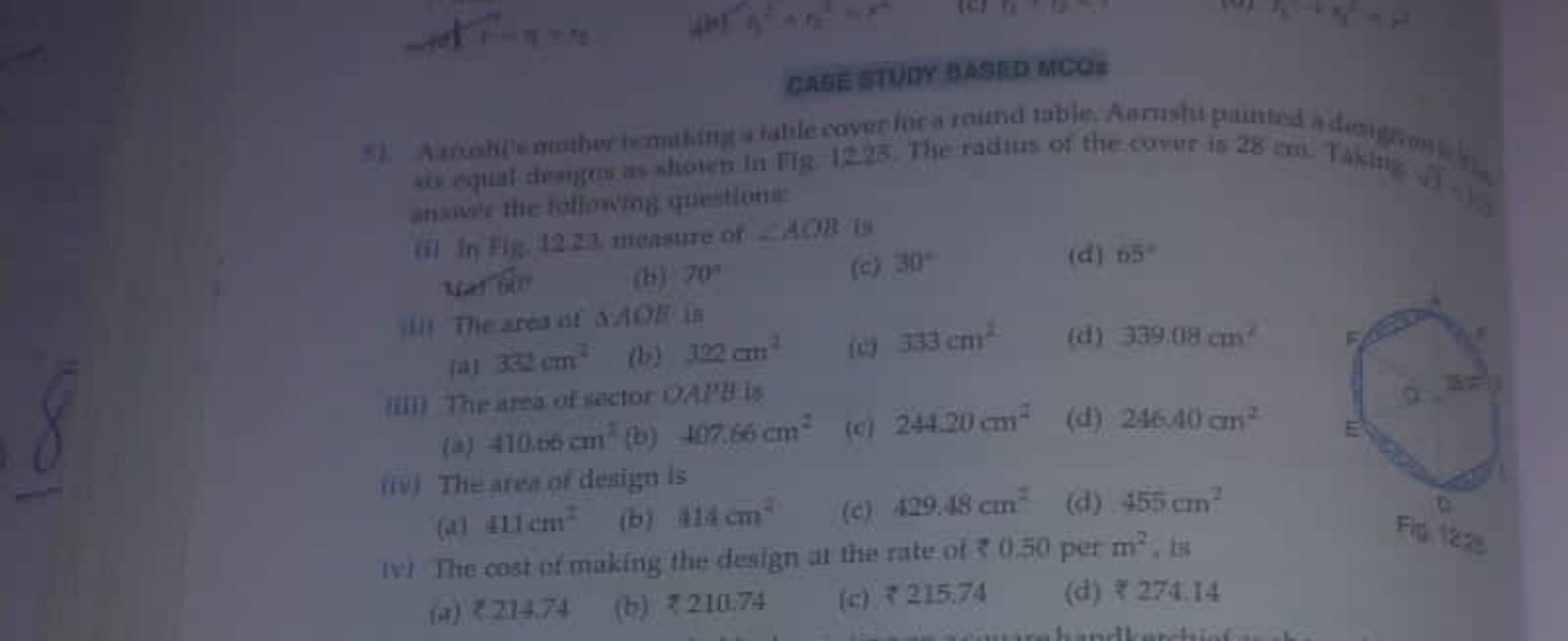 CAPE STUDY AASIED MCOI (i) in tig, 12 23. measure of ∠ AOM : I

पartur