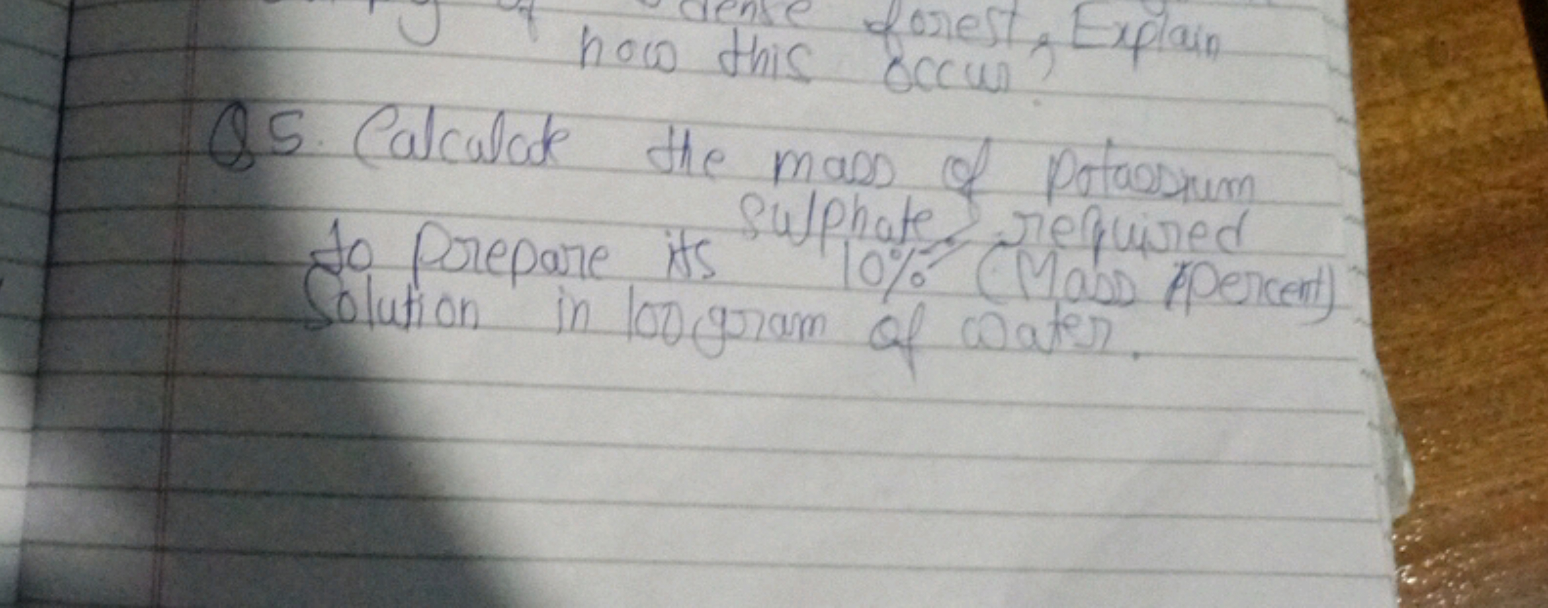 how this occur?
Q5. Calculate the mass of potassium Io prepare its sul