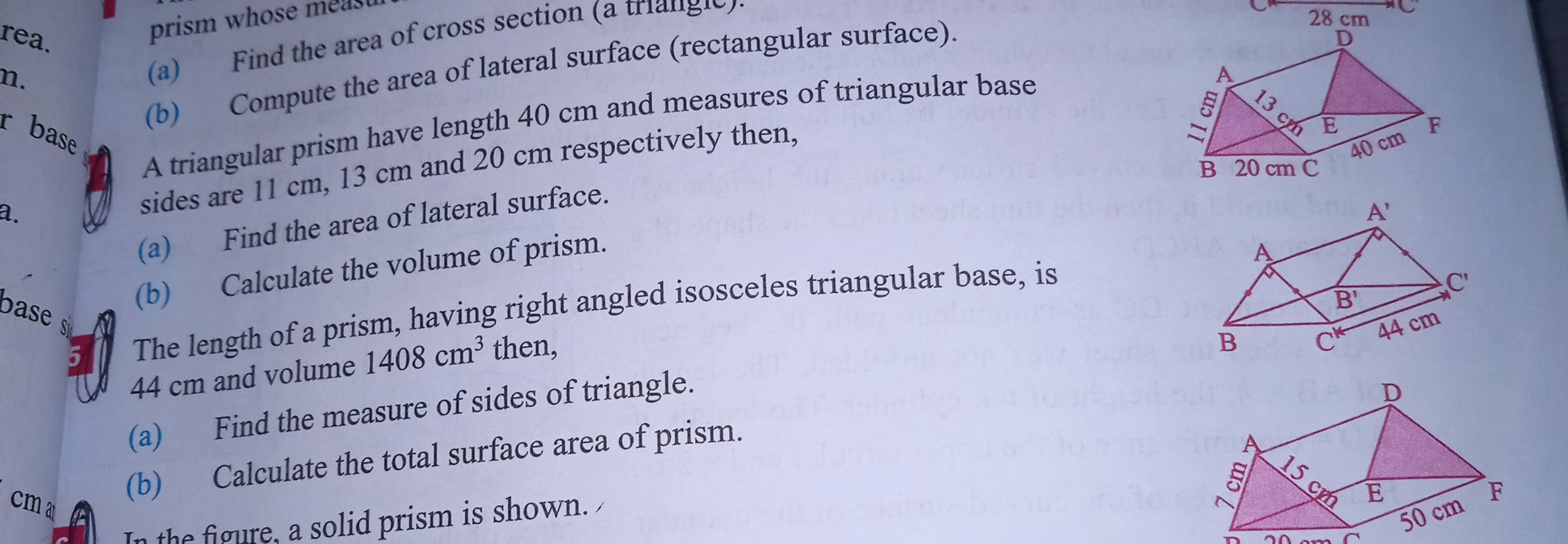 (a) Find the area of cross section (a
(b) Compute the length 40 cm and