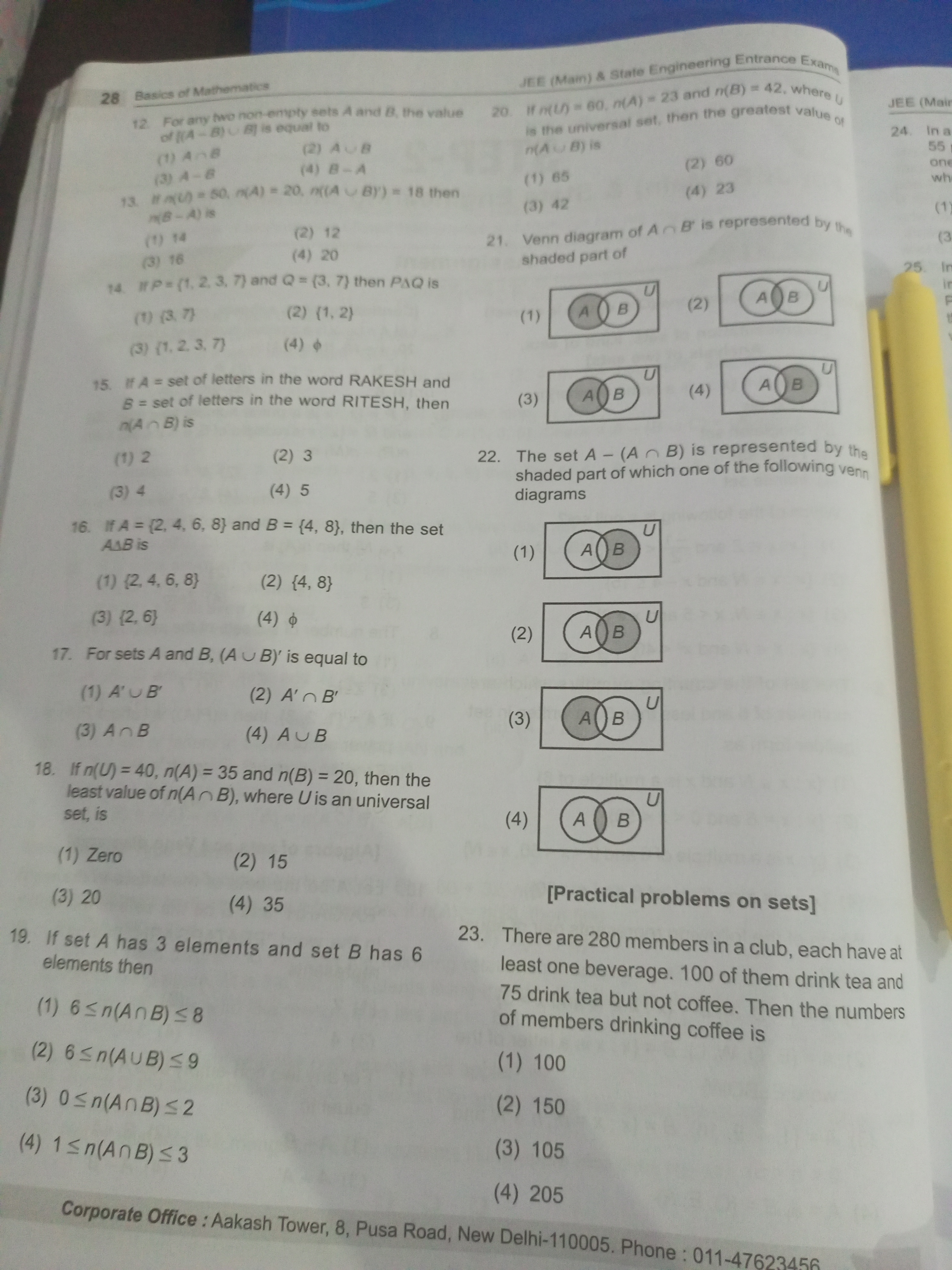 28 Basics of Mathematics
JEE (Main) & State Engineering
Entrance
Exams