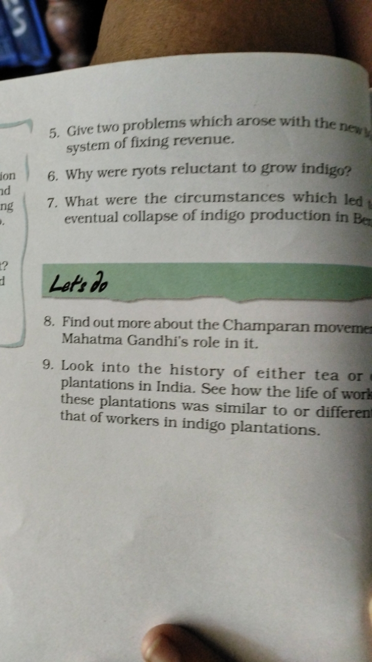 5. Give two problems which arose with the newy system of fixing revenu