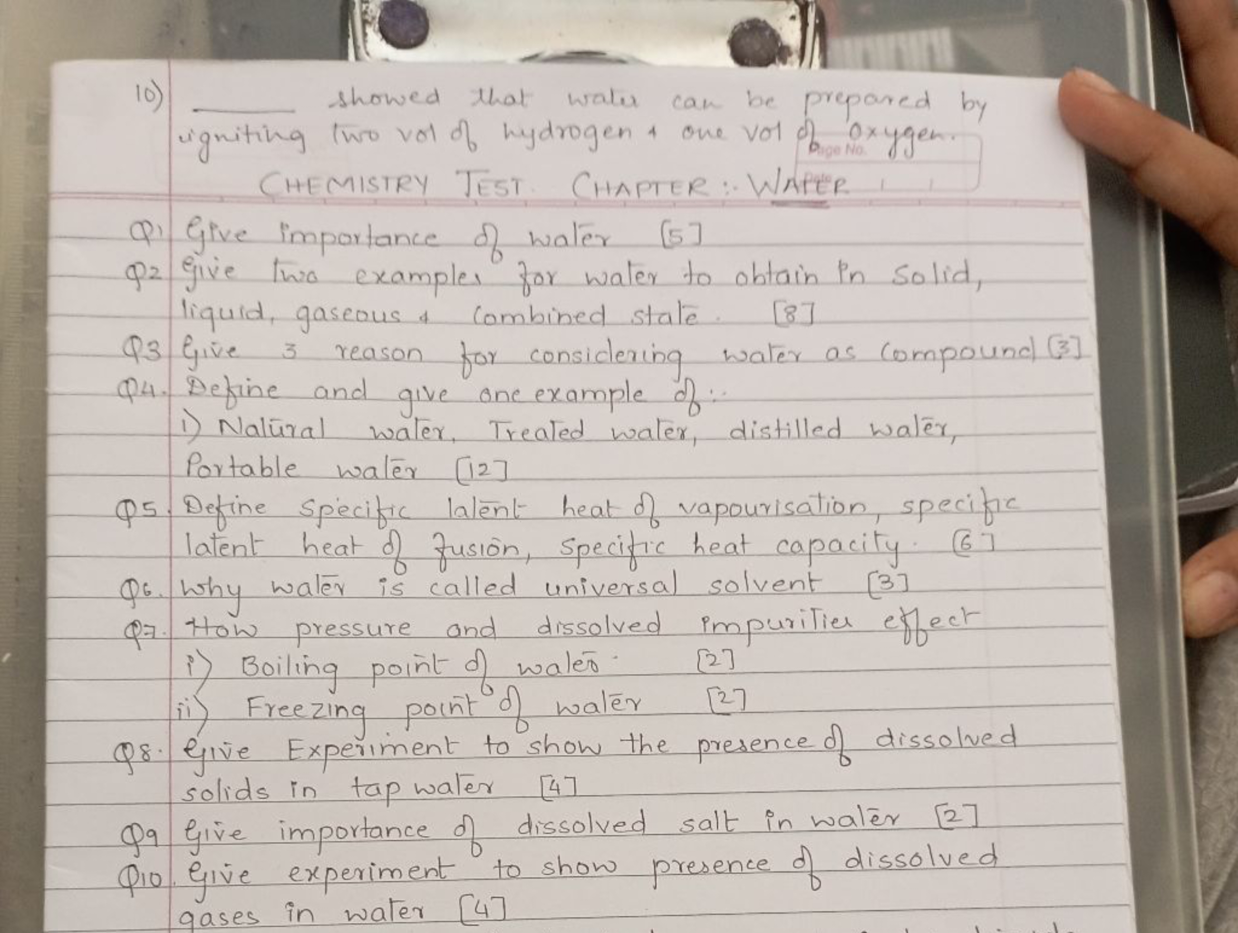 10) showed that wale can be prepared by igniting two vol of hydrogen 4