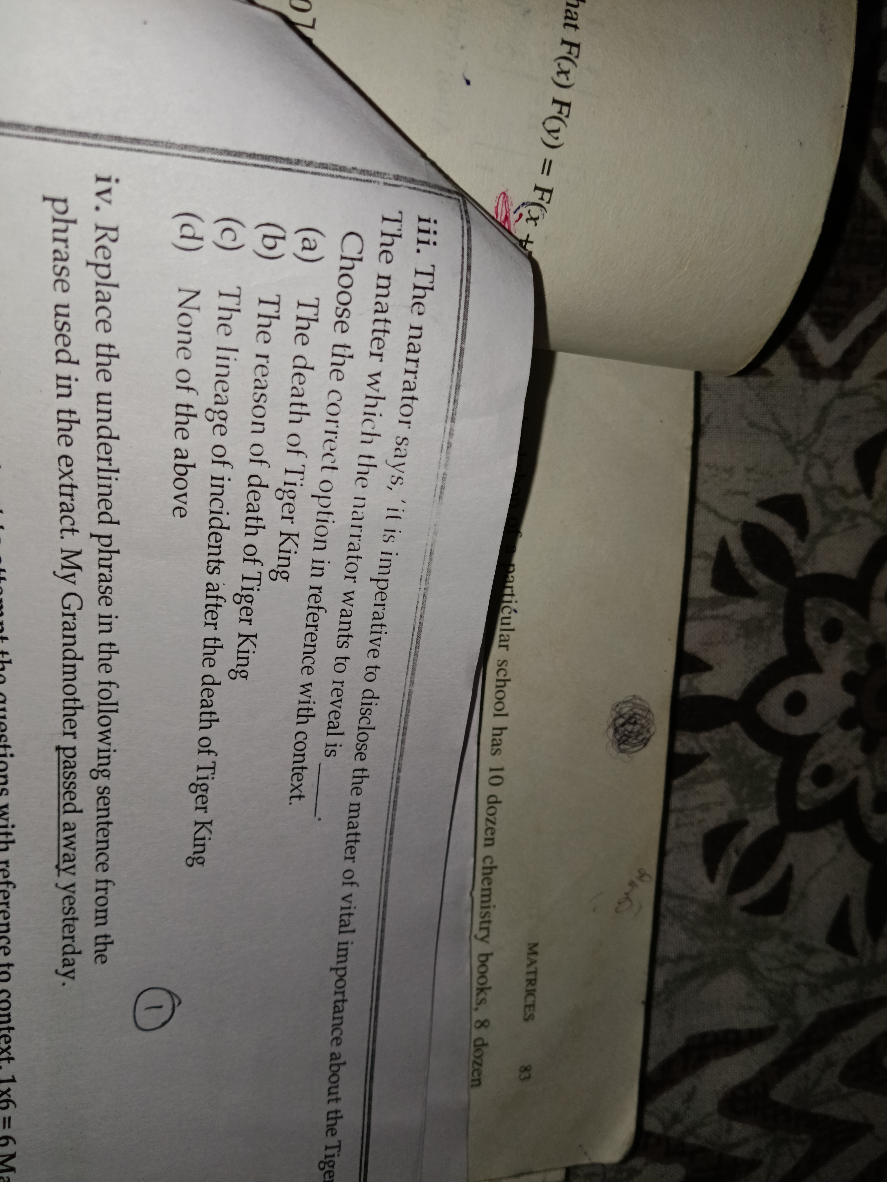 MATRICES
83
at F(x)F(y)=F
iii. The narrator says,' it in imperative to