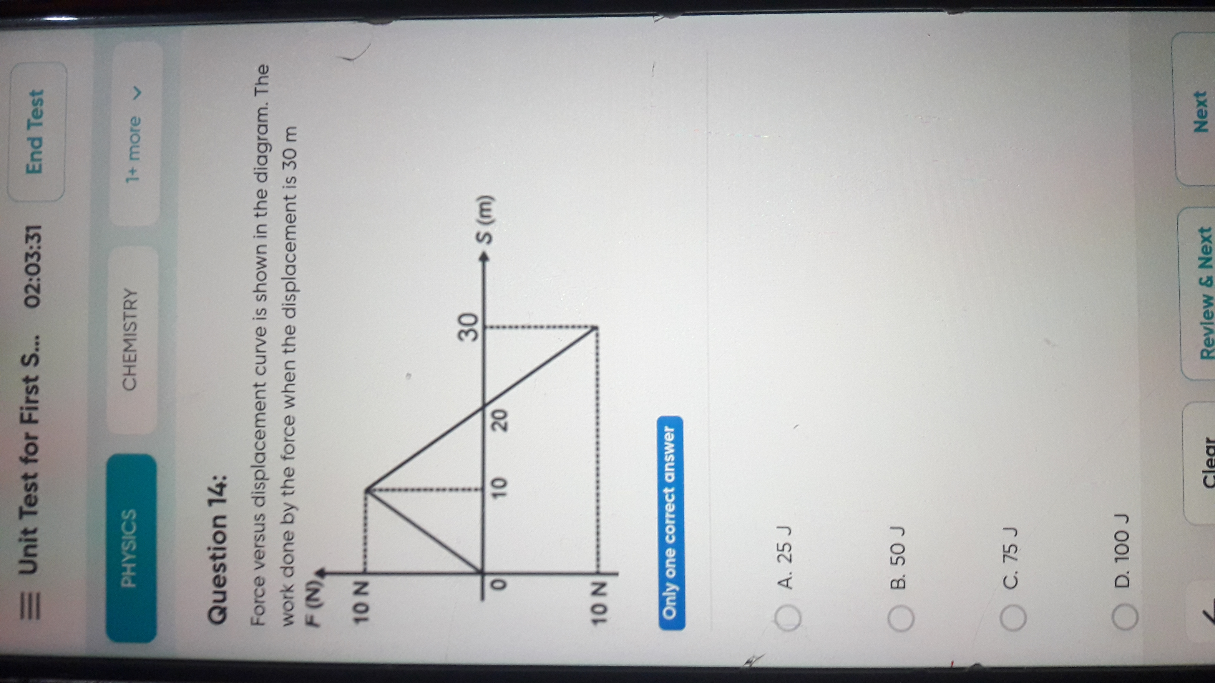 Unit Test for First S... 02:03:31
PHYSICS
End Test
CHEMISTRY
1+ more v