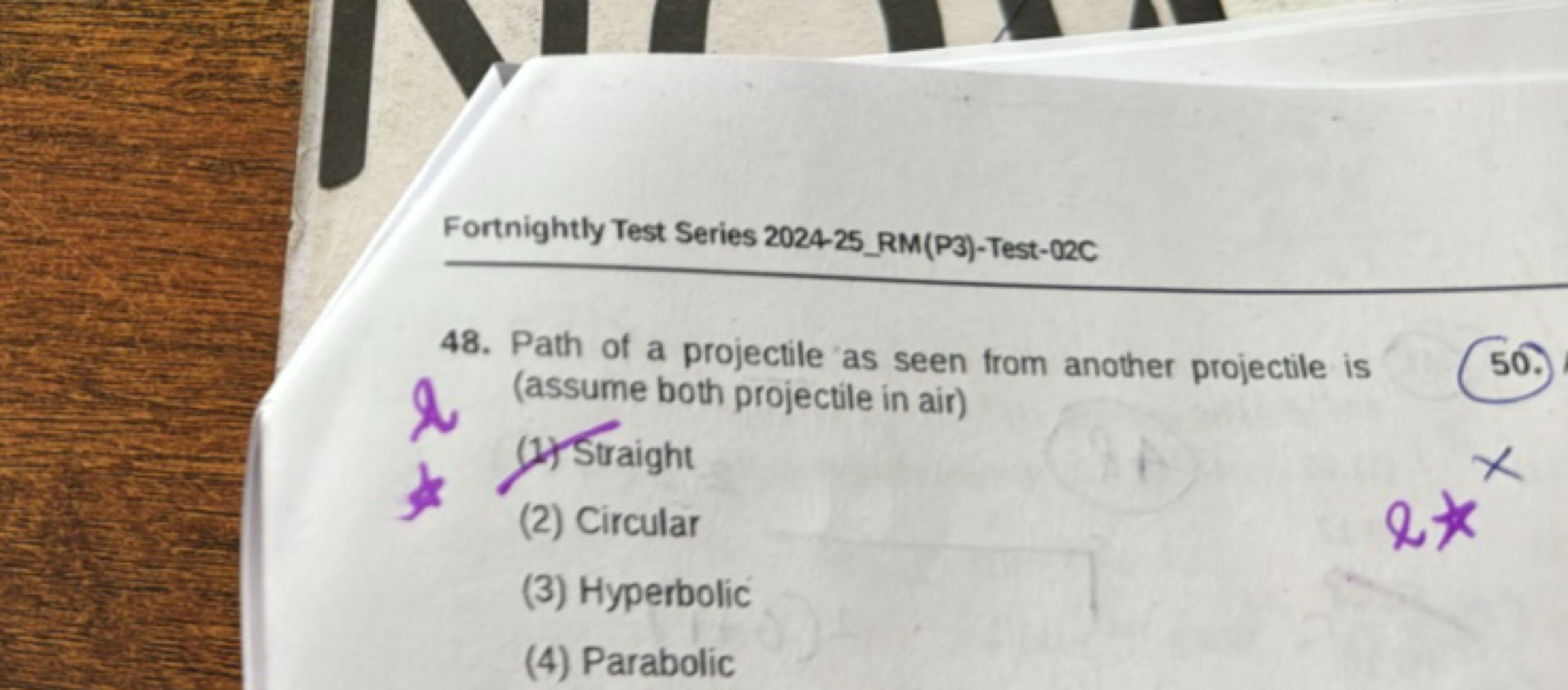 Fortnightly Test Series 2024-25_RM(P3)-Test-02C
48. Path of a projecti