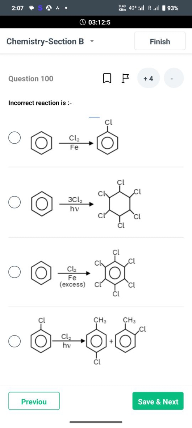 2:07
(A)
\& ・
-
9.43
46+ all R ..ll
93\%
03:12:5
Chemistry-Section B
F