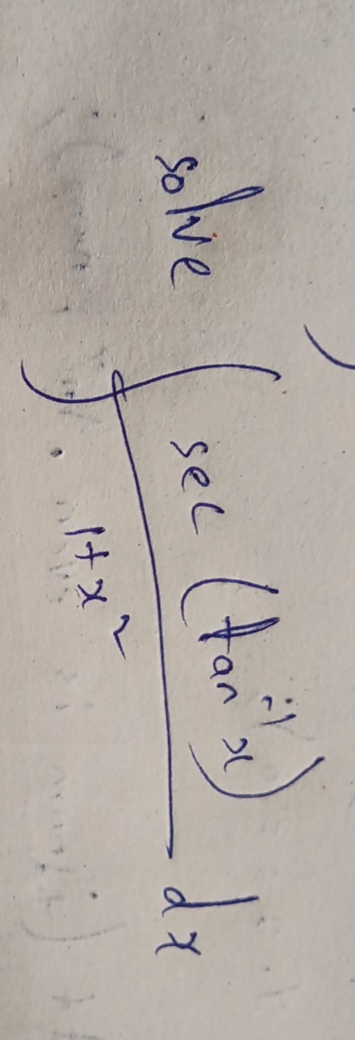 solve ∫1+x2sec(tan−1x)​dx