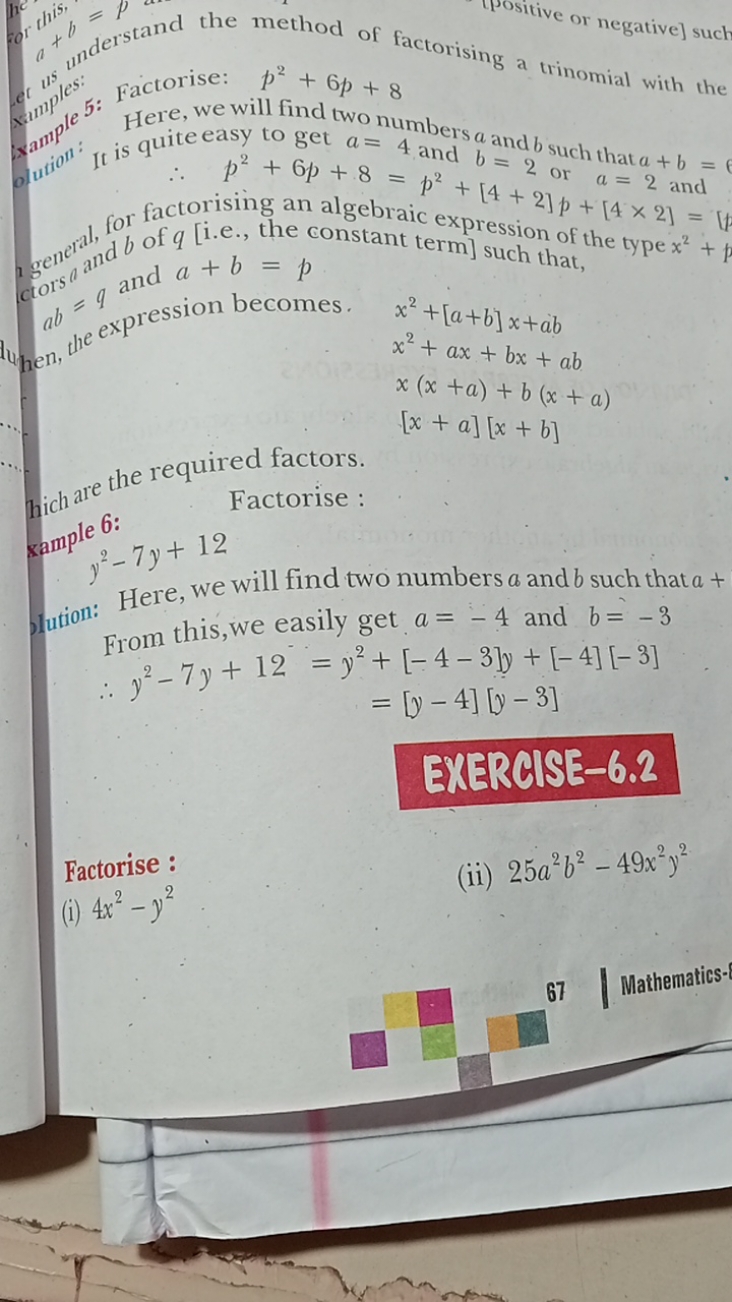 positive or negative] such
c41,13, p2+6p+8
and Here, we will find two 