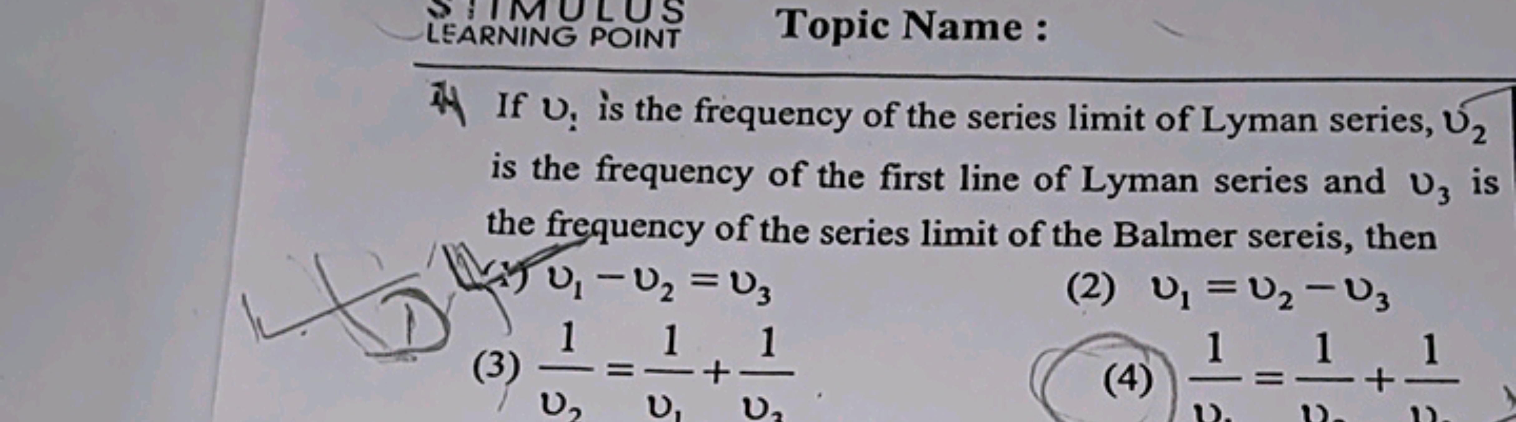 IMULUS
LEARNING POINT
Topic Name:
If U, is the frequency of the series