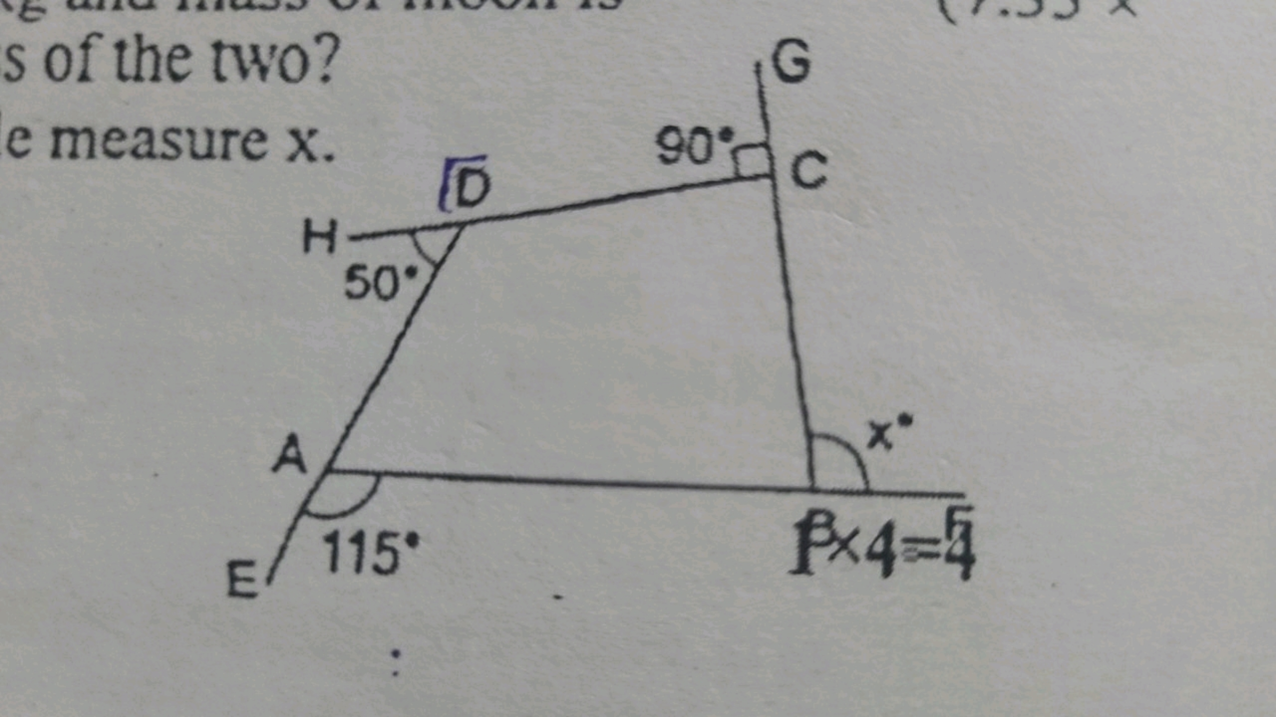 s of the two?
e measure x.