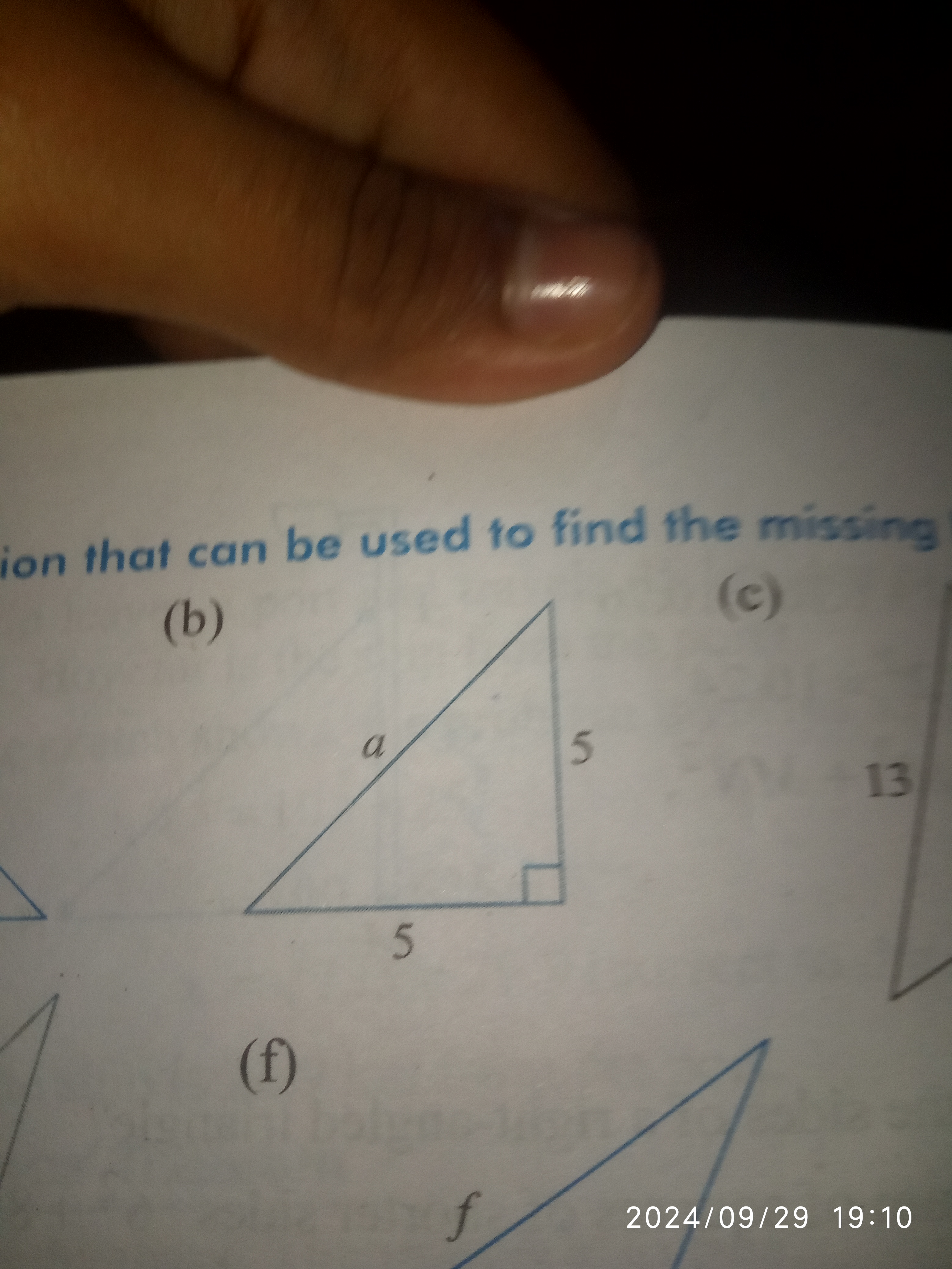 ion that can be used to find the missing
(b)
(c)
13
(f)