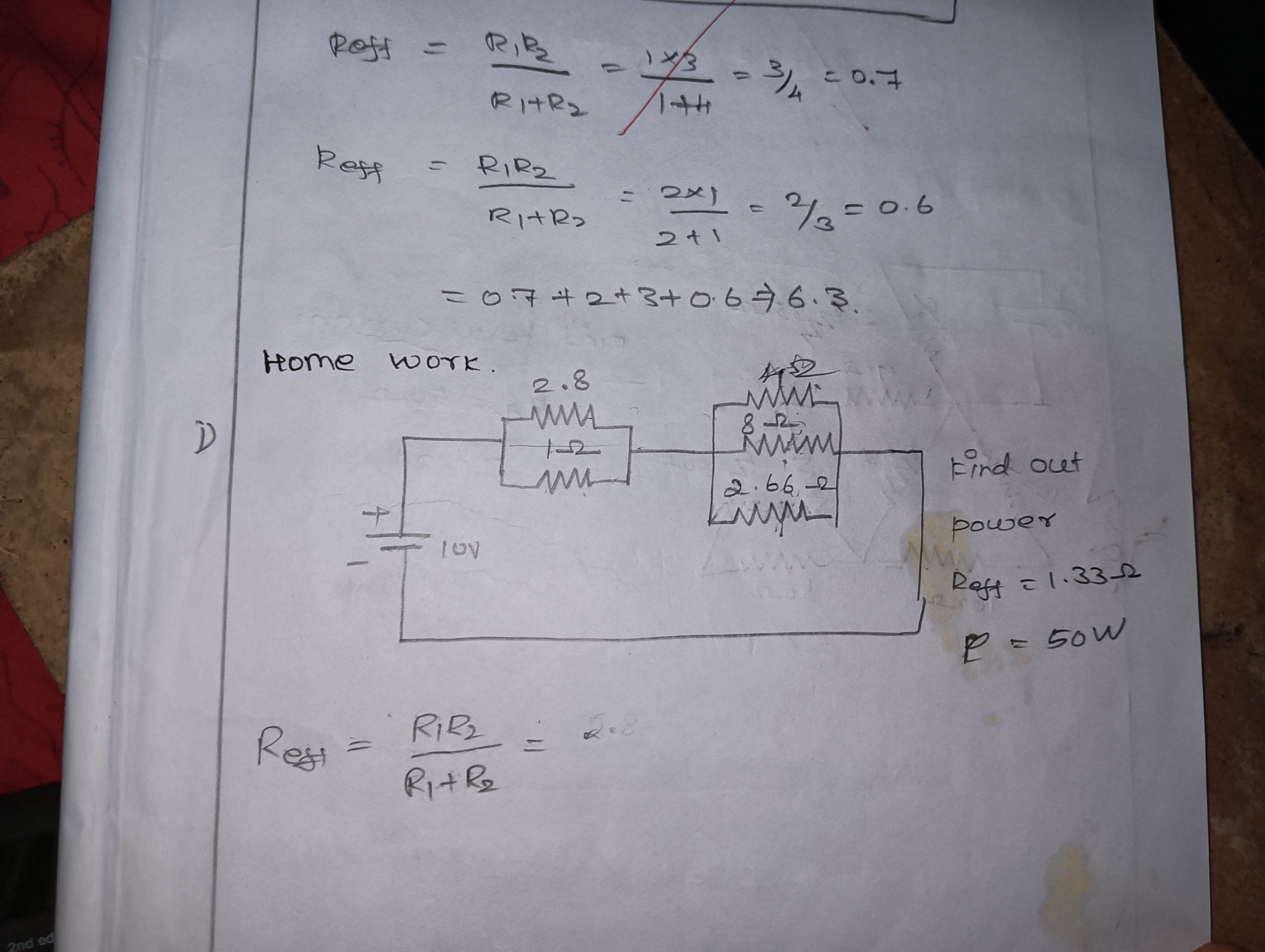 2nd ed
Roff = RIB
Reff
RHR₂
= RIR2
RI+R
14/3 = 3)
++1
= 31 = 0.7
= 2x1