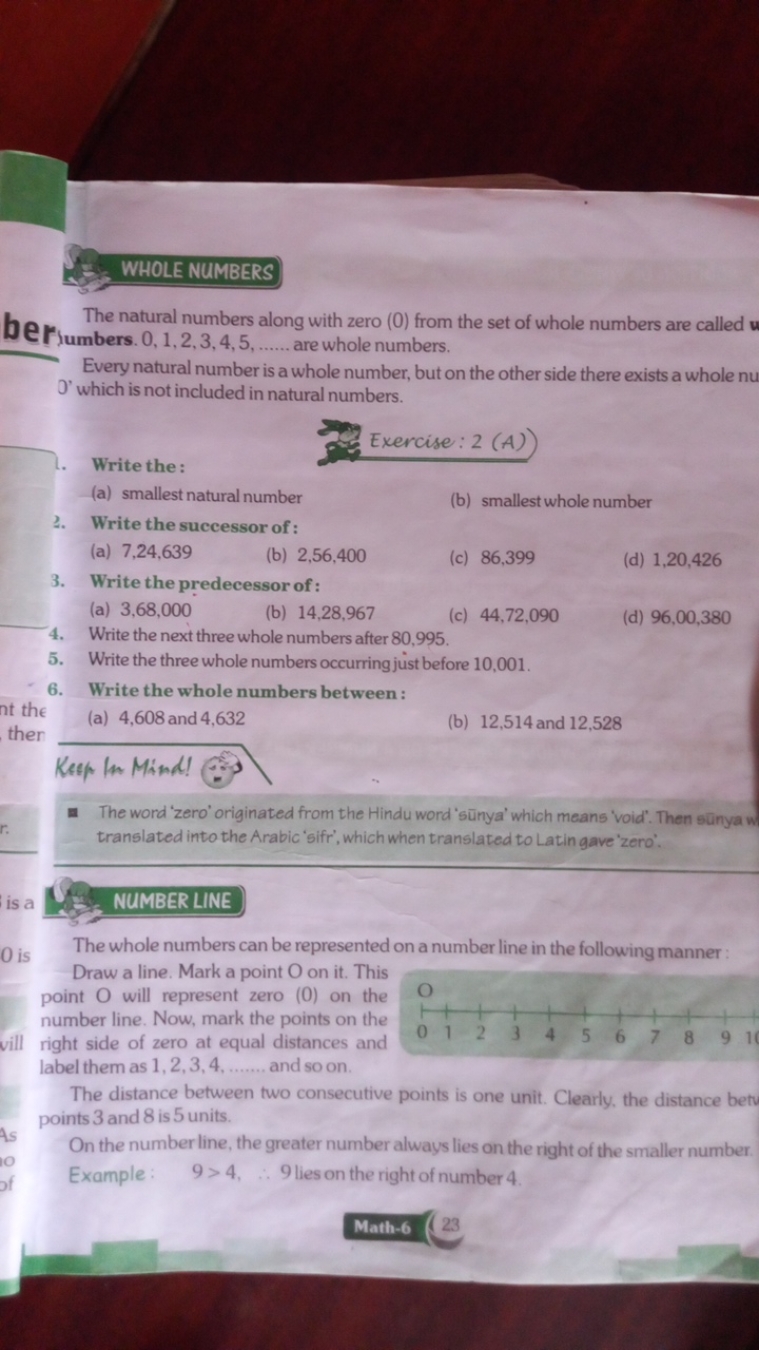 WHOLE NUMBERS
The natural numbers along with zero ( 0 ) from the set o