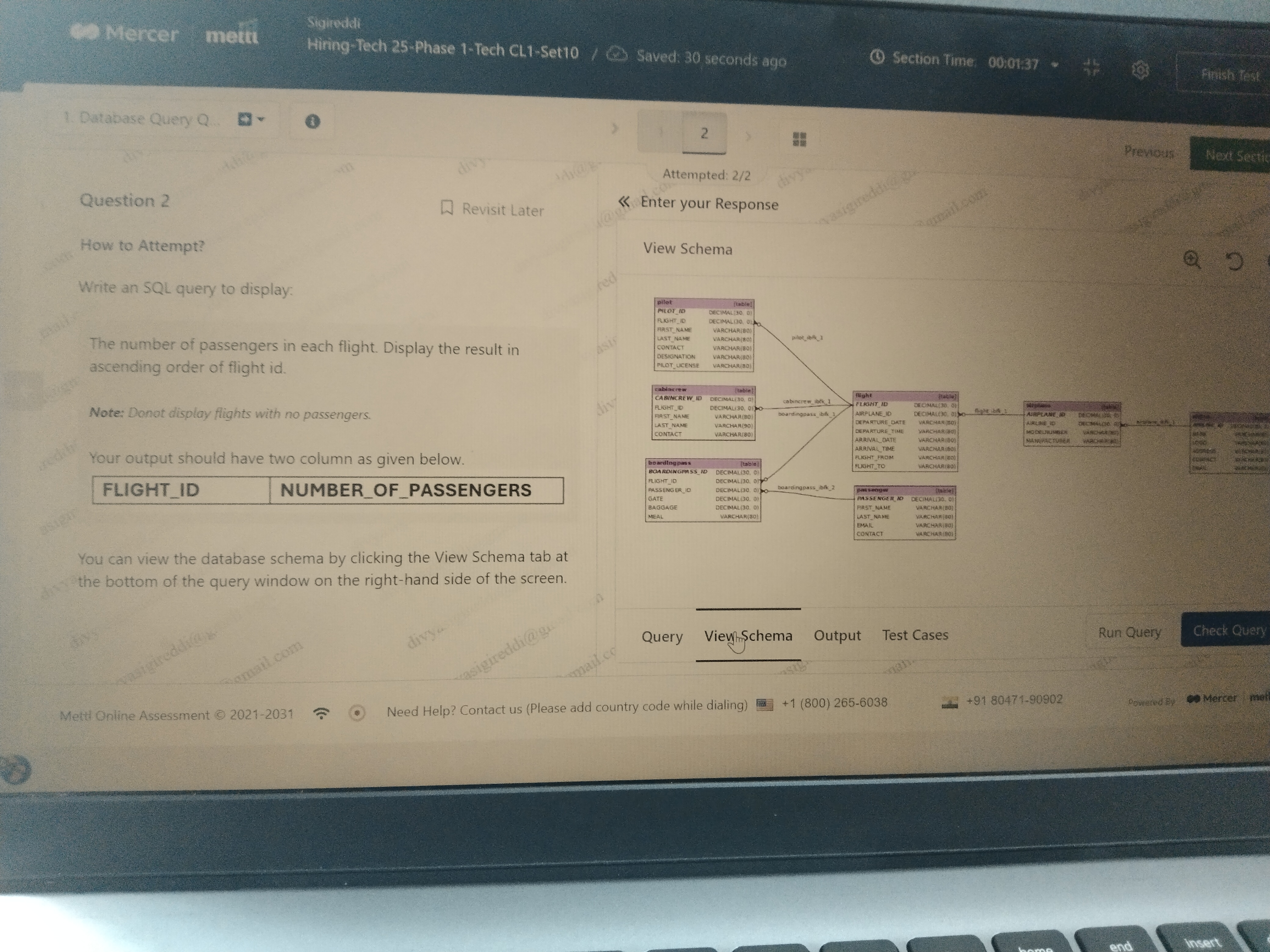 Mercer metti
Sigireddi
1. Database Query Q -
Hiring-Tech 25-Phase 1-Te