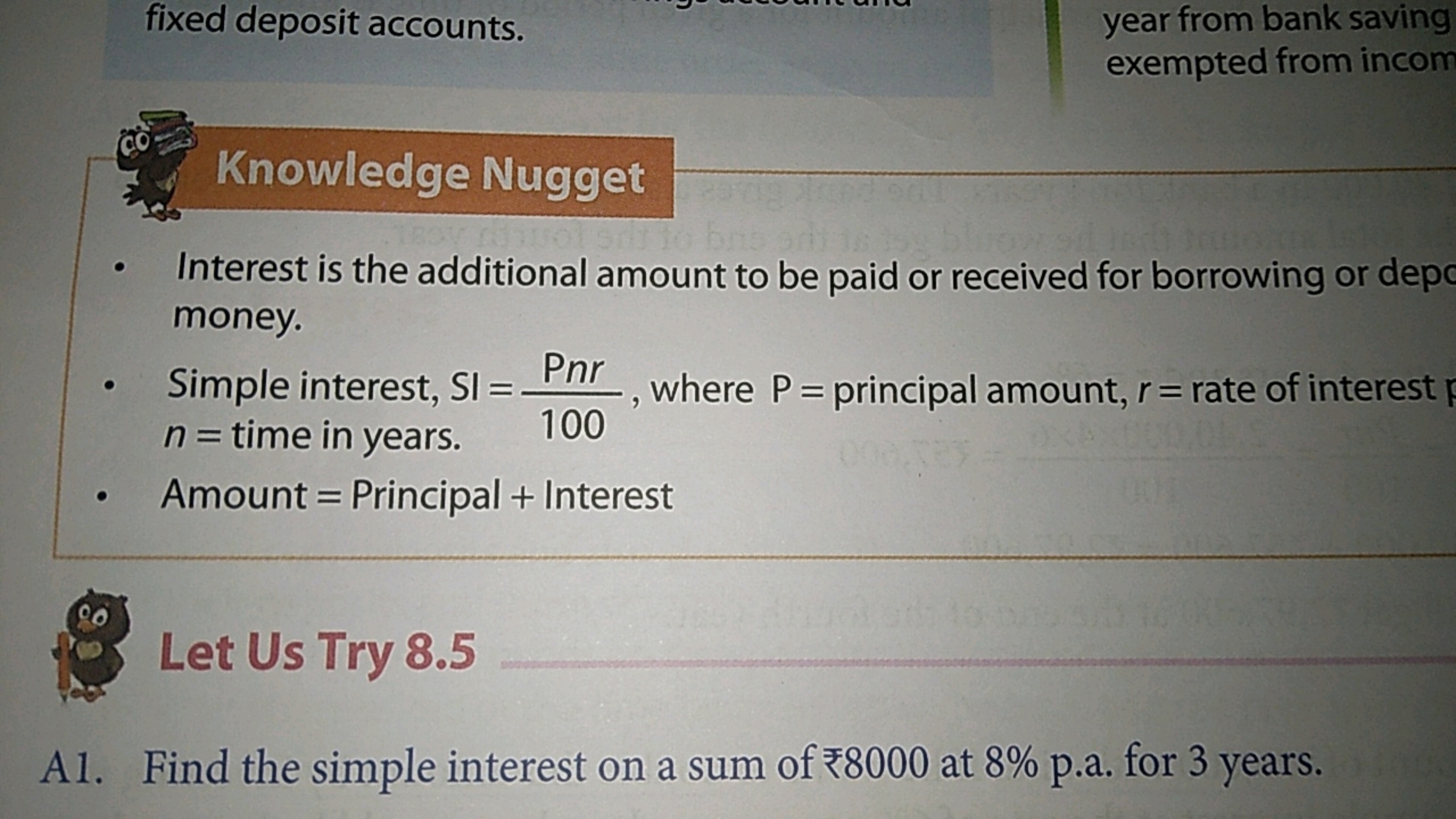 fixed deposit accounts.
year from bank saving
exempted from incom
Know