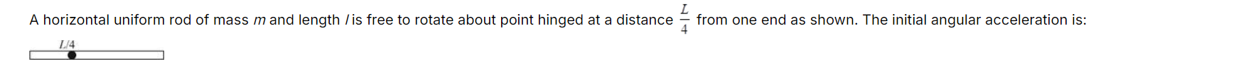 A horizontal uniform rod of mass m and length / is free to rotate abou