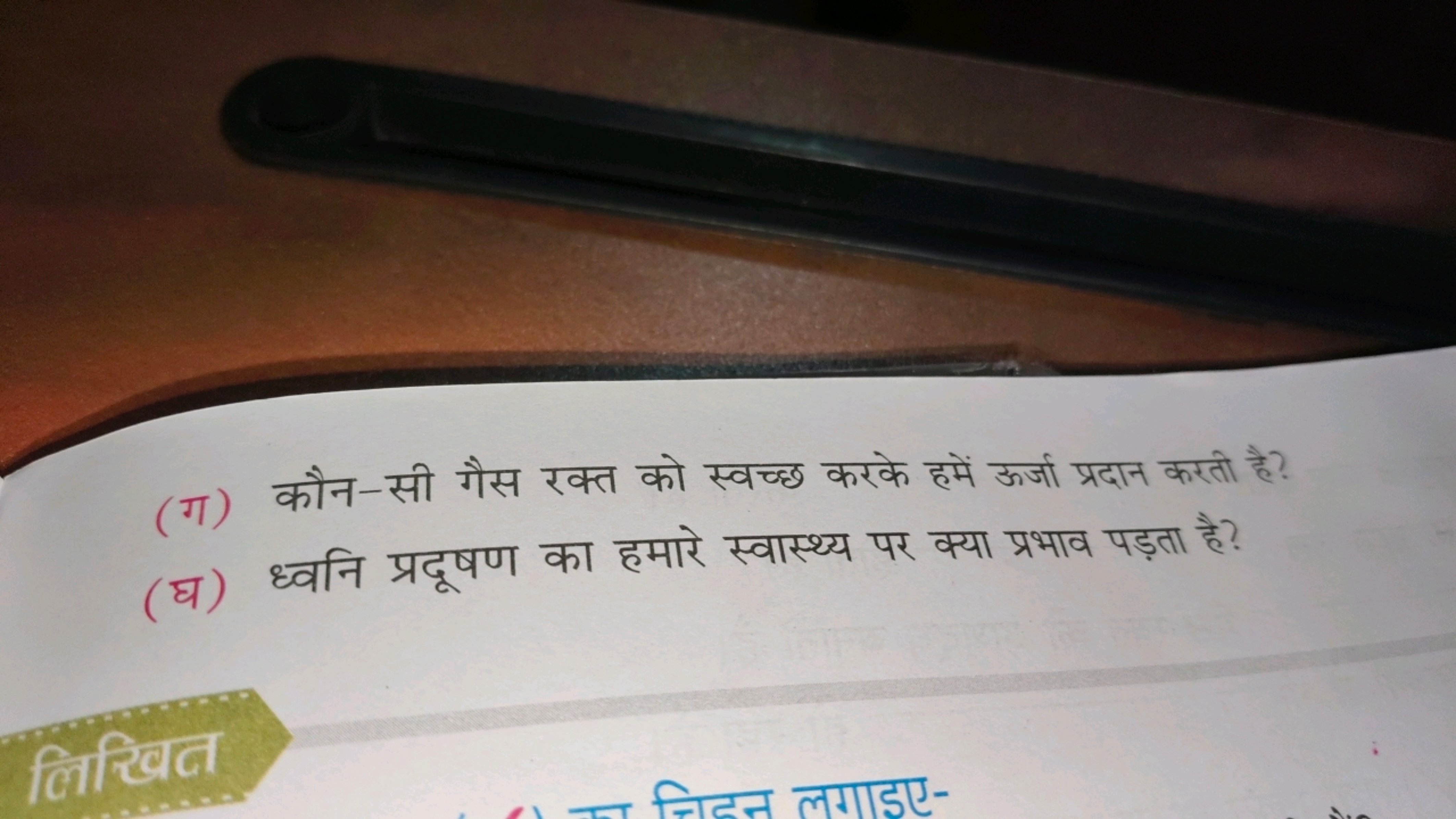 (ग) कौन-सी गैस रक्त को स्वच्छ करके हमें ऊर्जा प्रदान करती है?
(घ) ध्वन