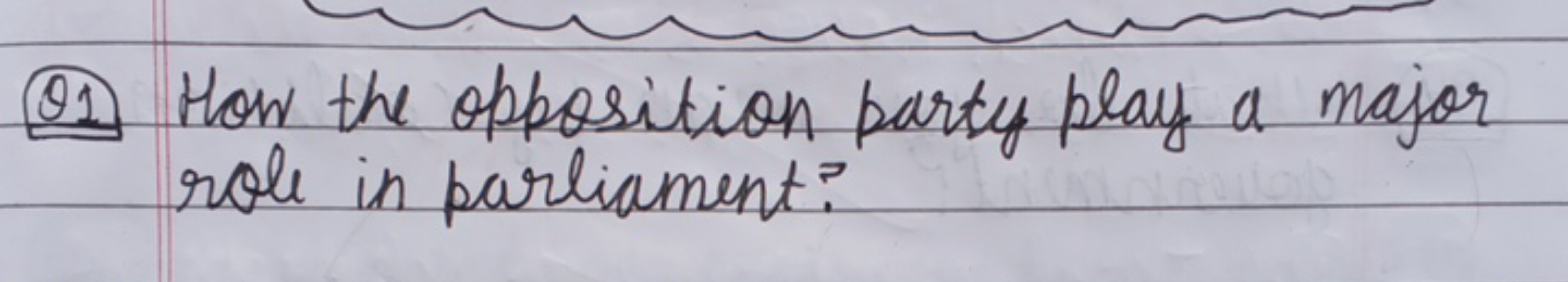 (91) How the opposition party play a major role in parliament?