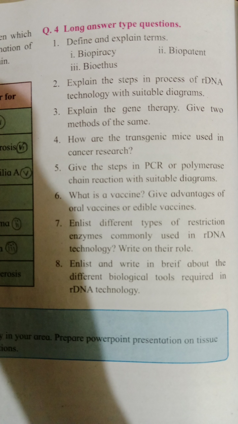 en which
Q. 4 Long answer type questions.
ation of
1. Define and expla