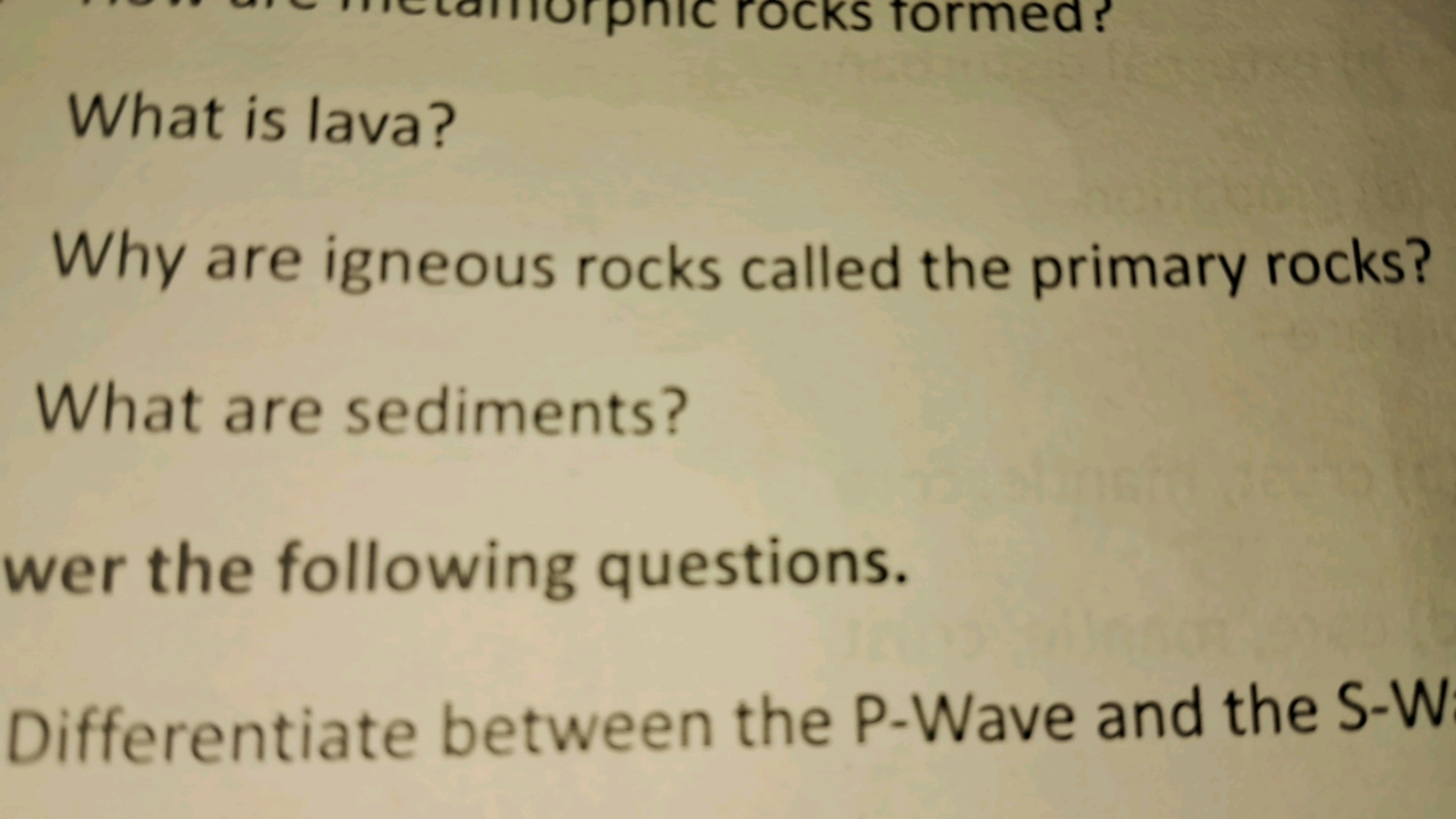 What is lava?
nic rocks formed?
Why are igneous rocks called the prima