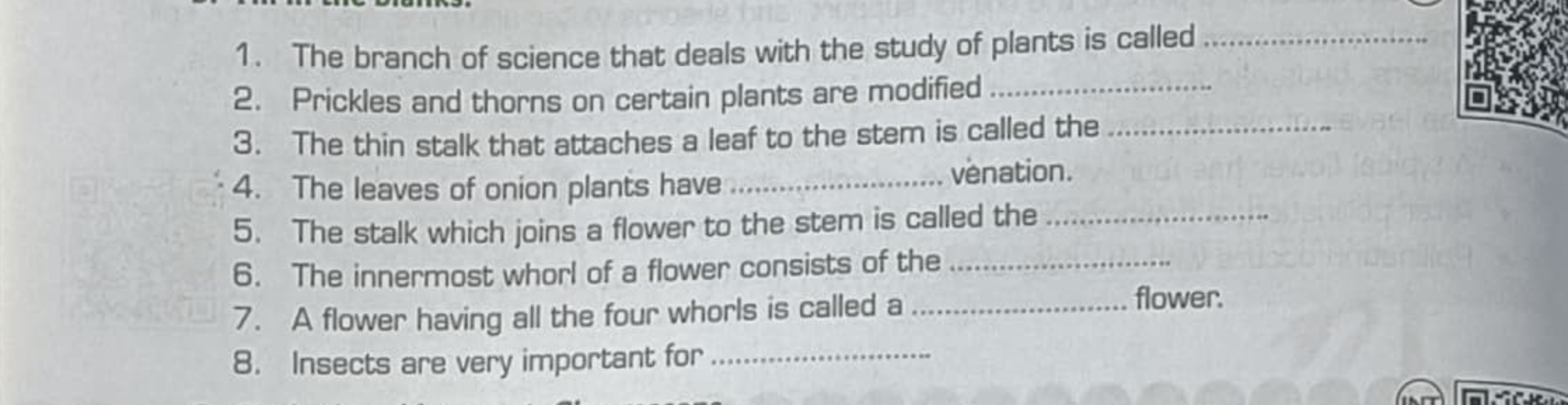 de bris
1. The branch of science that deals with the study of plants i