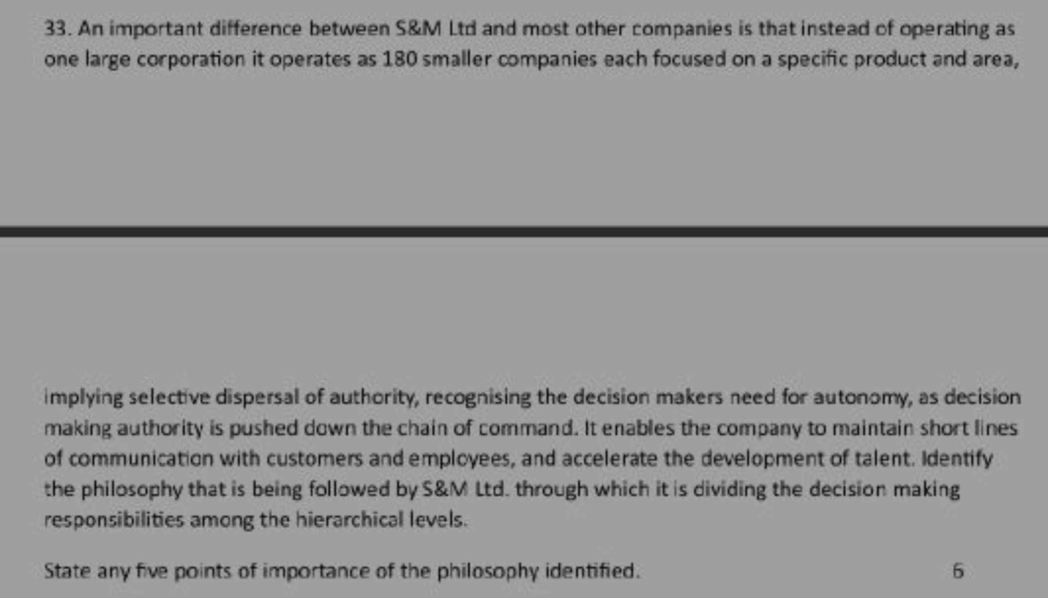 33. An important difference between S\&M Ltd and most other companies 