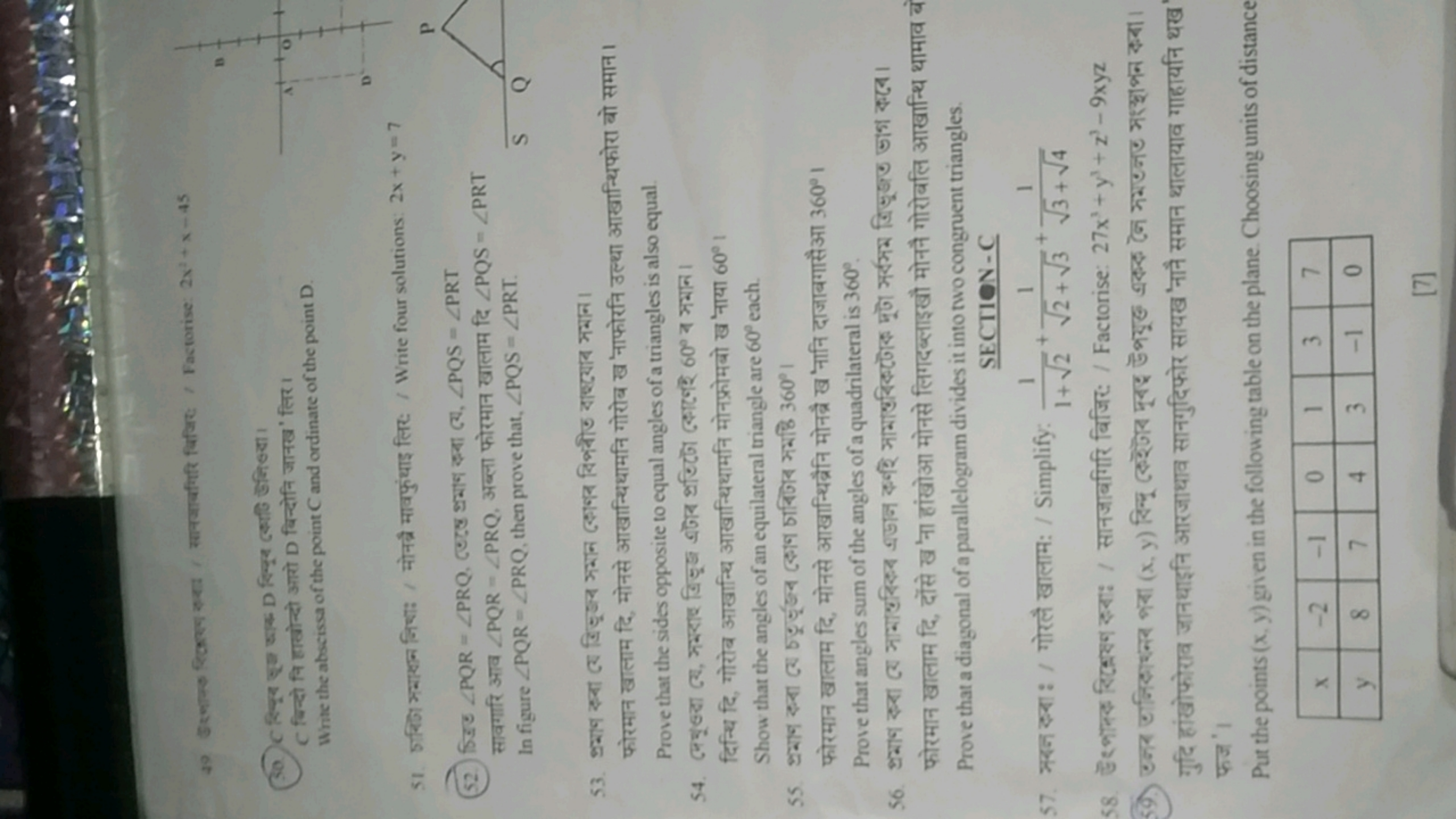 49 ड्थानल शिकरण सहत। सानजाबगिरि विजिए: Factorise: 2x2+x−45 C बिन्दो नि