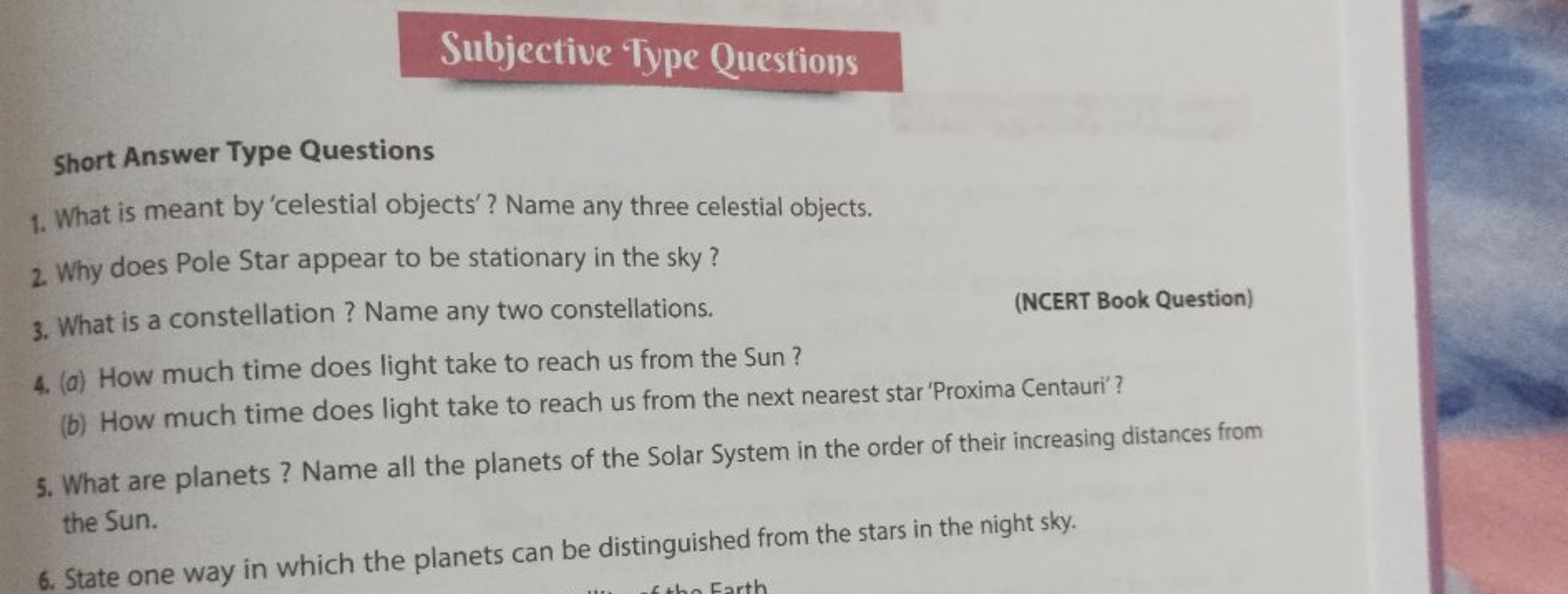 Subjective Type Questions

Short Answer Type Questions
1. What is mean