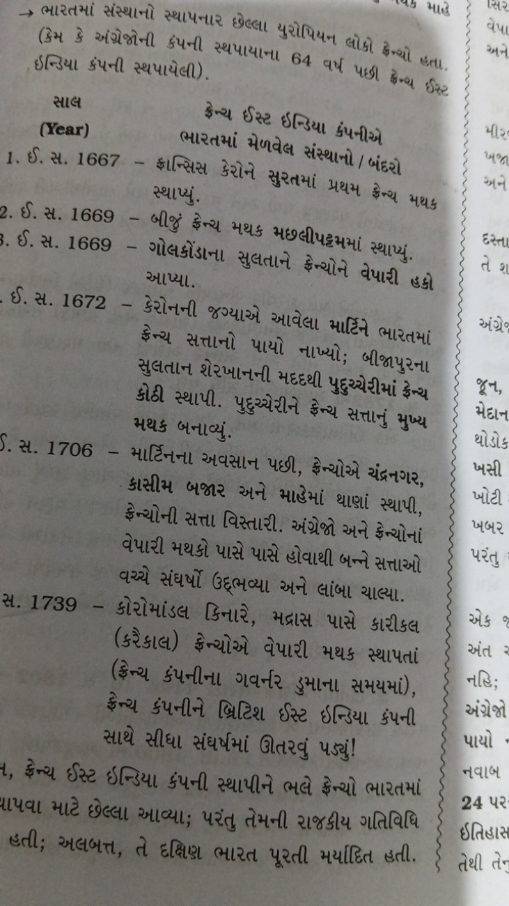 → ભારતમાં સંસ્થાનો સ્થાપનાર છેલ્લા યુરોપિયન લોકો के ન્થો હતા. (કેમ के 