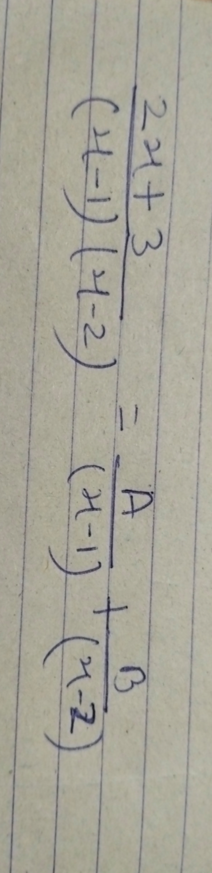 (x−1)(x−2)2x+3​=(x−1)A​+(x−2)B​