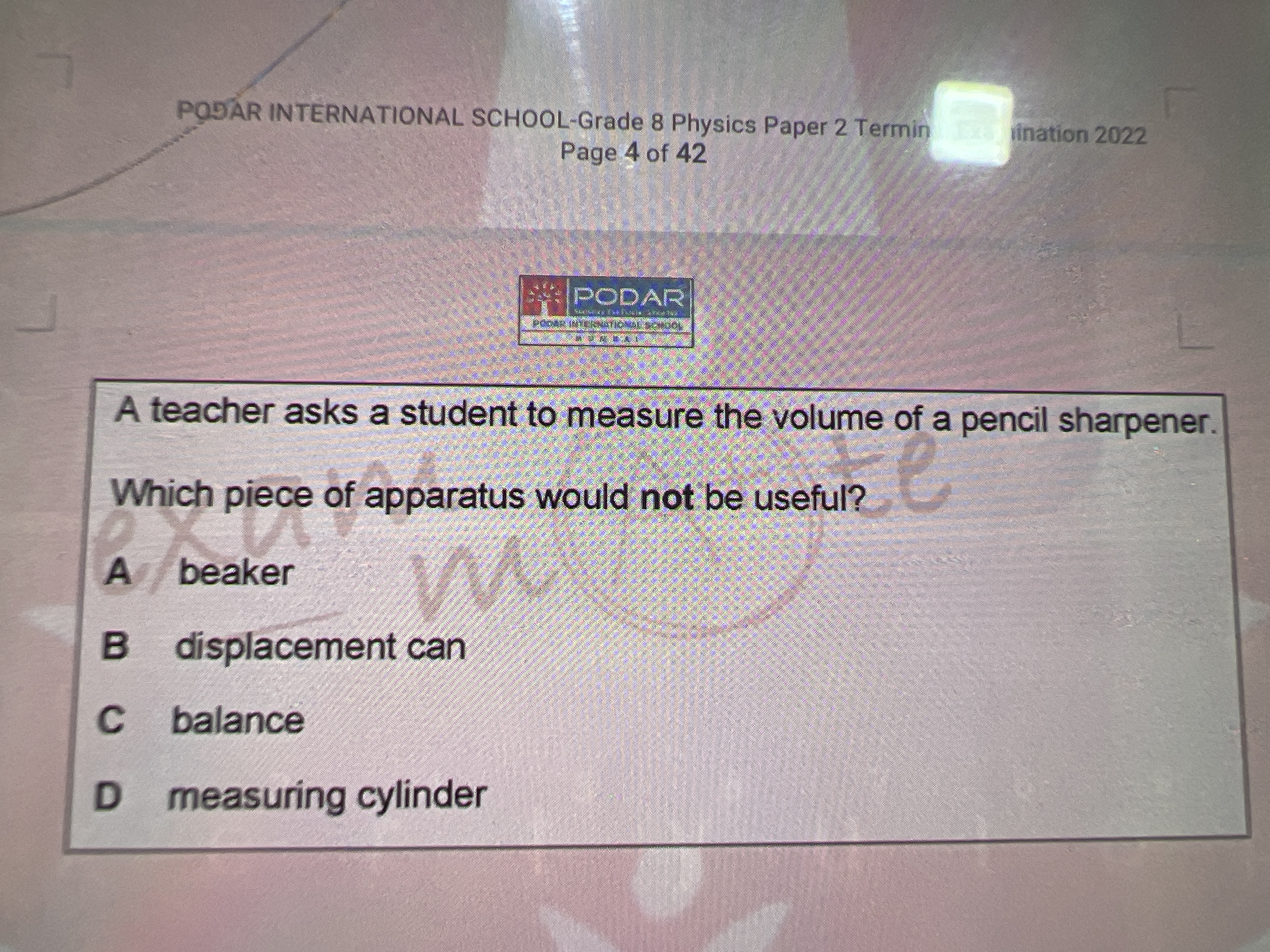 POSÄR INTERNATIONAL SCHOOL-Grade 8 Physics Paper 2 Termin
Page 4 of 42