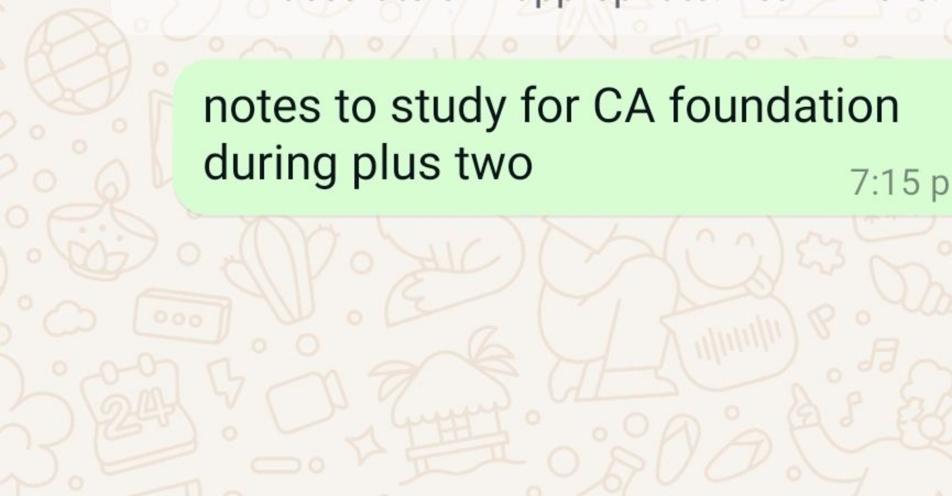 notes to study for CA foundation during plus two
7:15 p