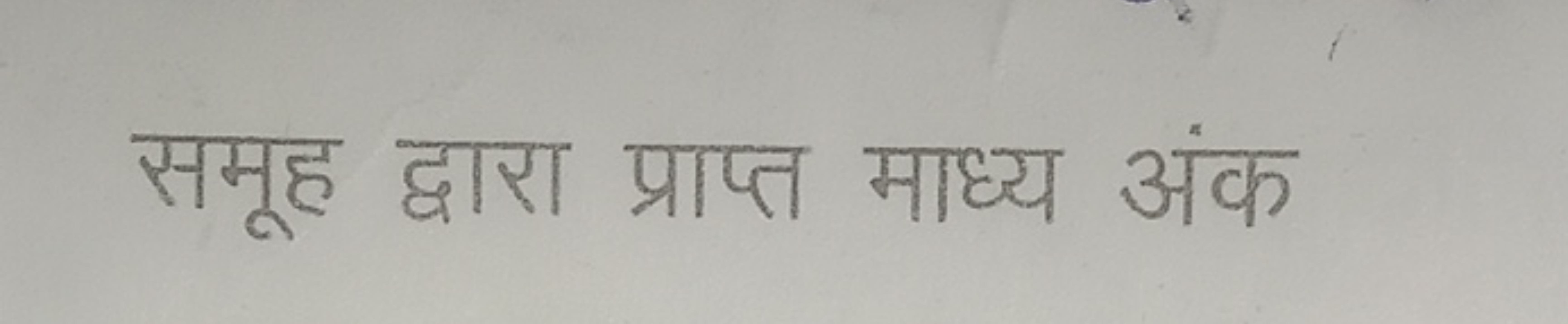 समूह द्वारा प्राप्त माध्य अंक