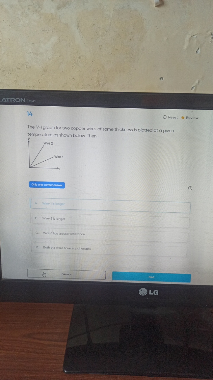 ATIRON E1941

14
Reset
Review

The V-/graph for two copper wires of sa