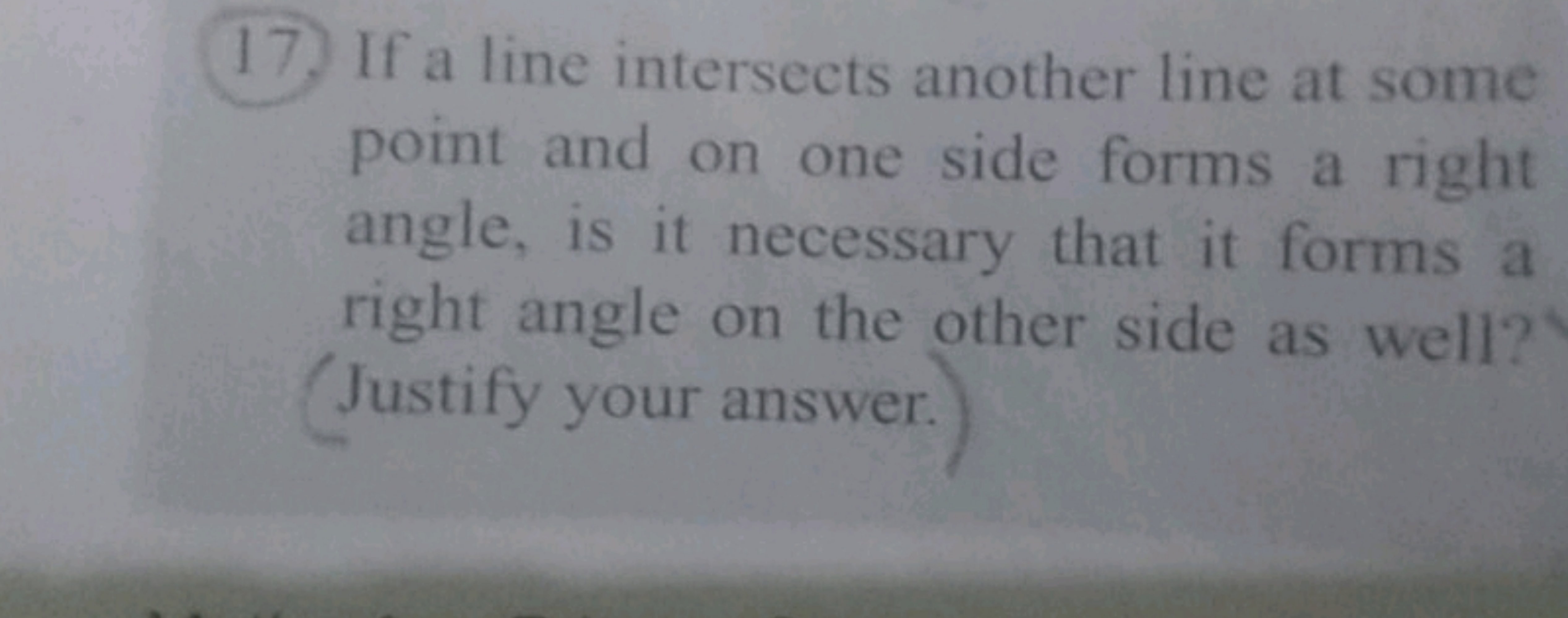 17. If a line intersects another line at some point and on one side fo