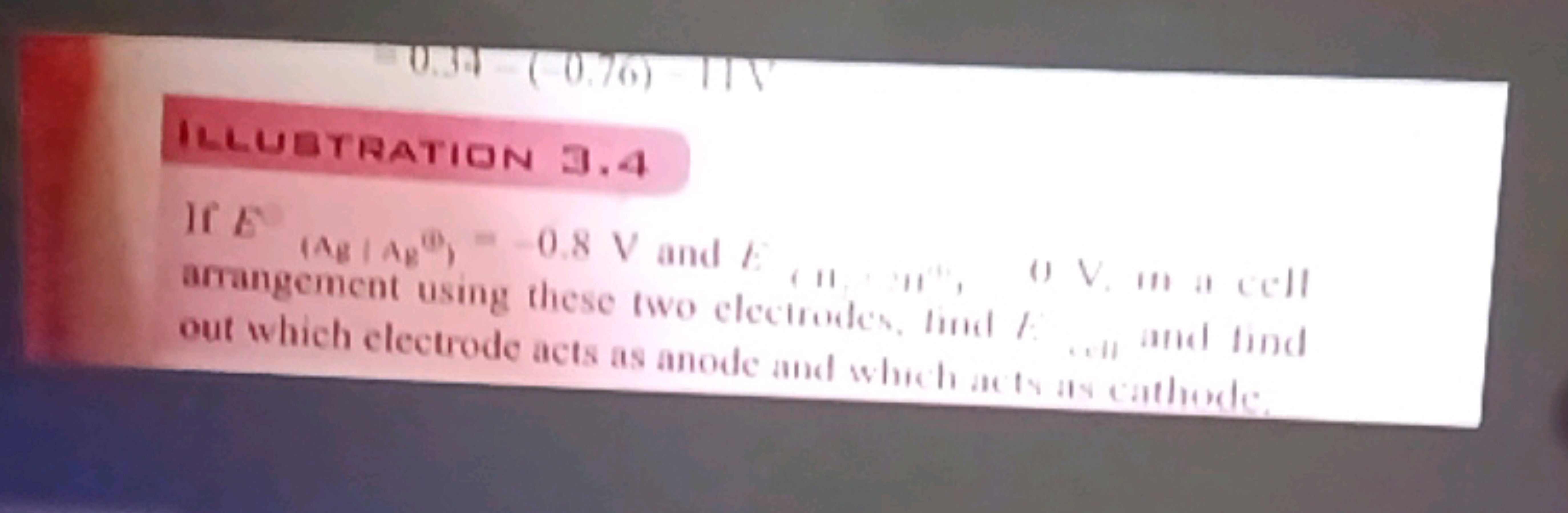 ILluBtRATIGN 3.4
If E′(AB​∣A80​)0=−0.8 V and / arrangement using these