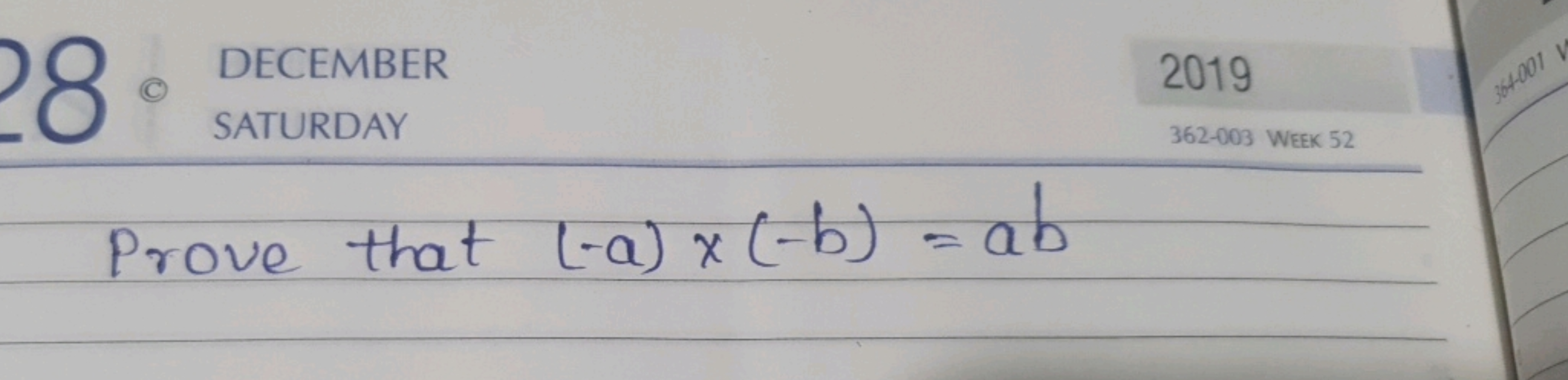 Prove that (−a)×(−b)=ab