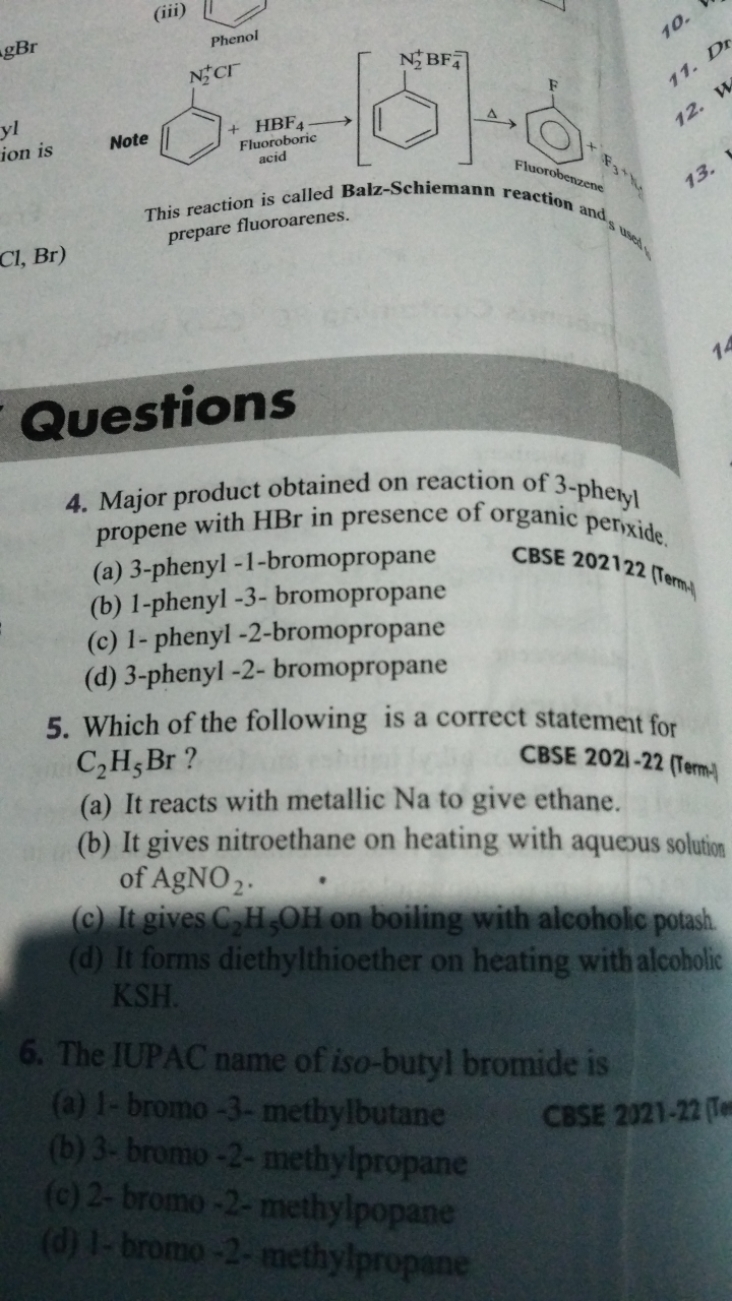 Note
10∘
gBr
yl
ion is
This reaction is called Balz-Schiemann reaction