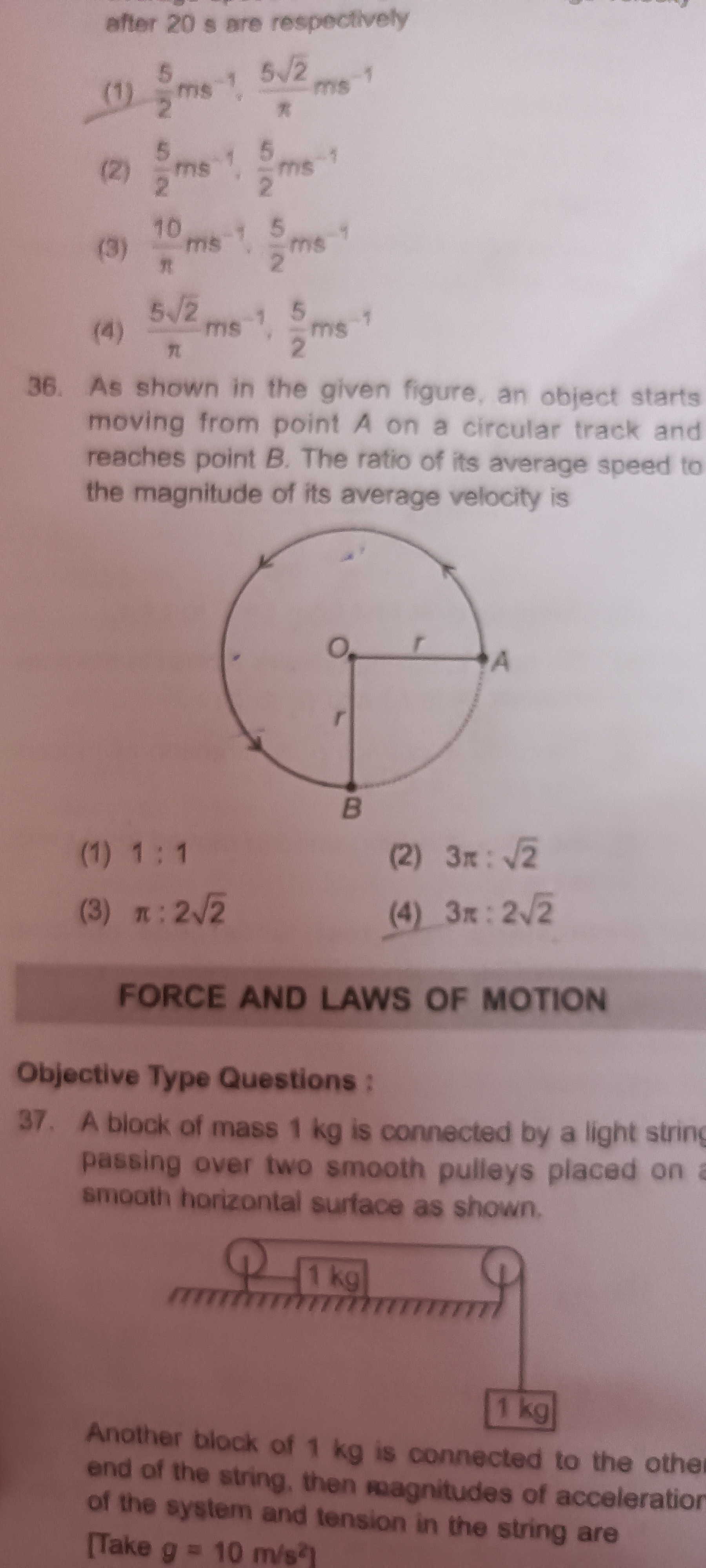 after 20 s are respectively
(1)ms 1, 5/2
ms
*
5
(2) ms
10
(3)
E
DIN DI